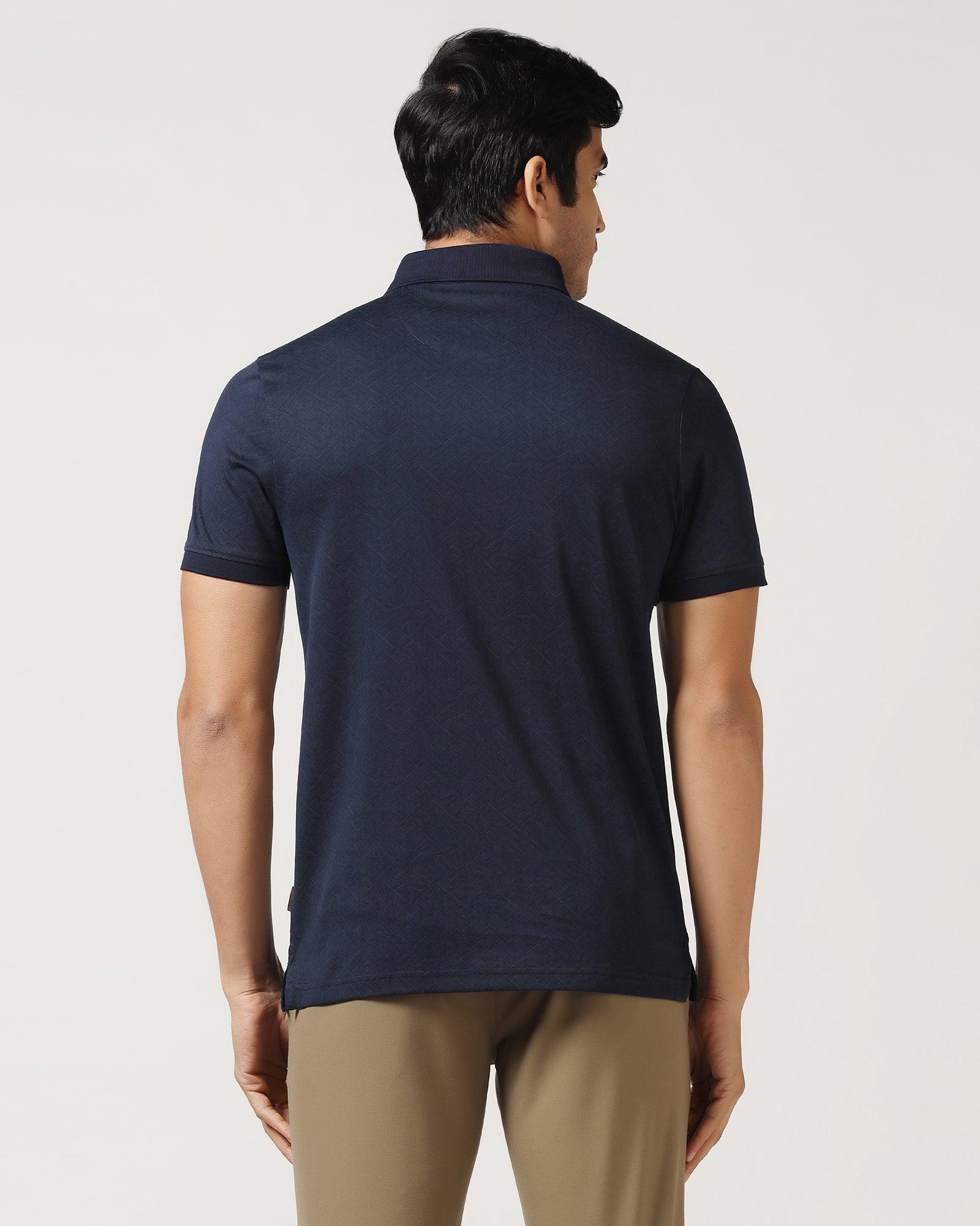Polo Dress Blue Printed T-Shirt - Bradely - Blackberrys