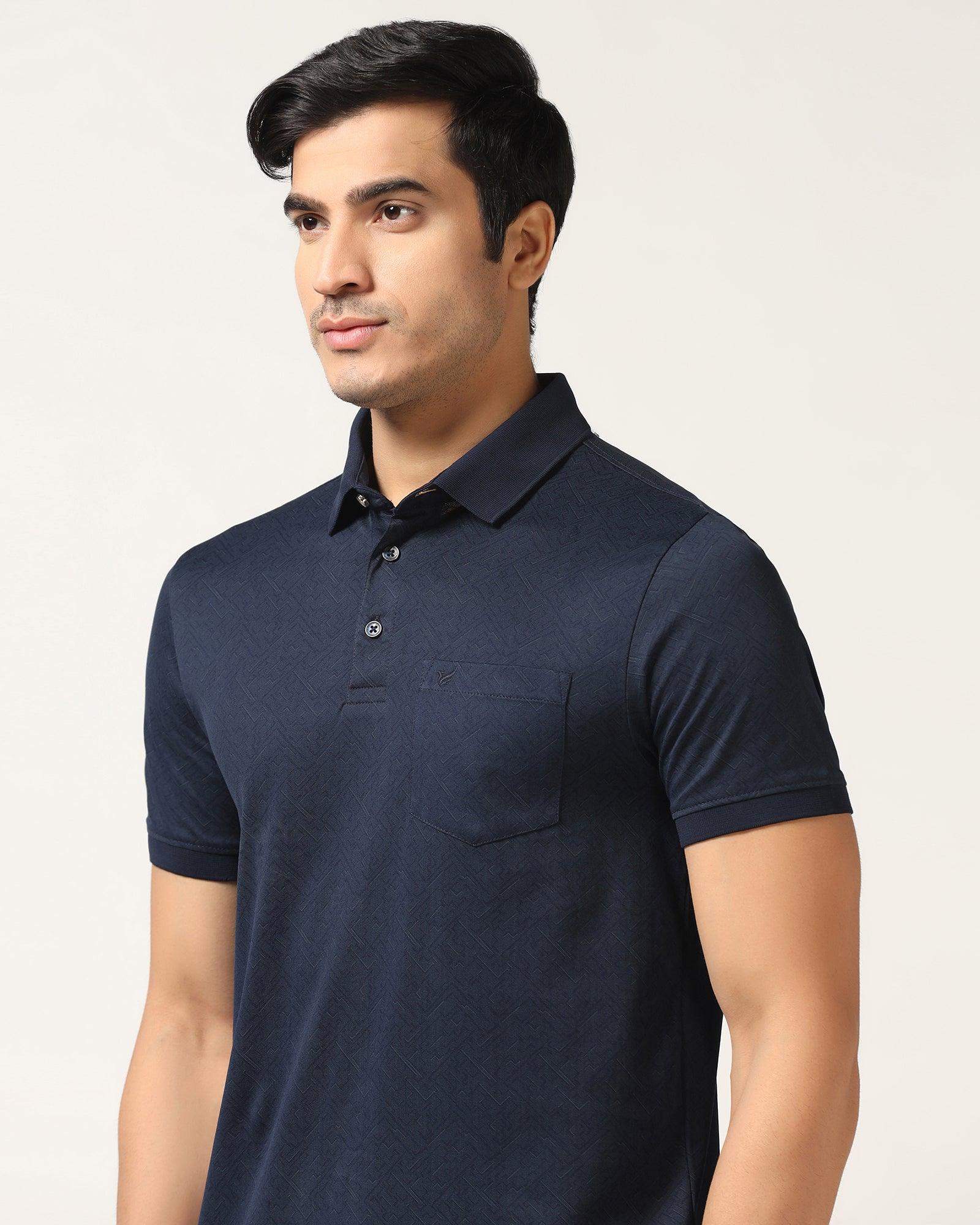 Polo Dress Blue Printed T-Shirt - Bradely - Blackberrys