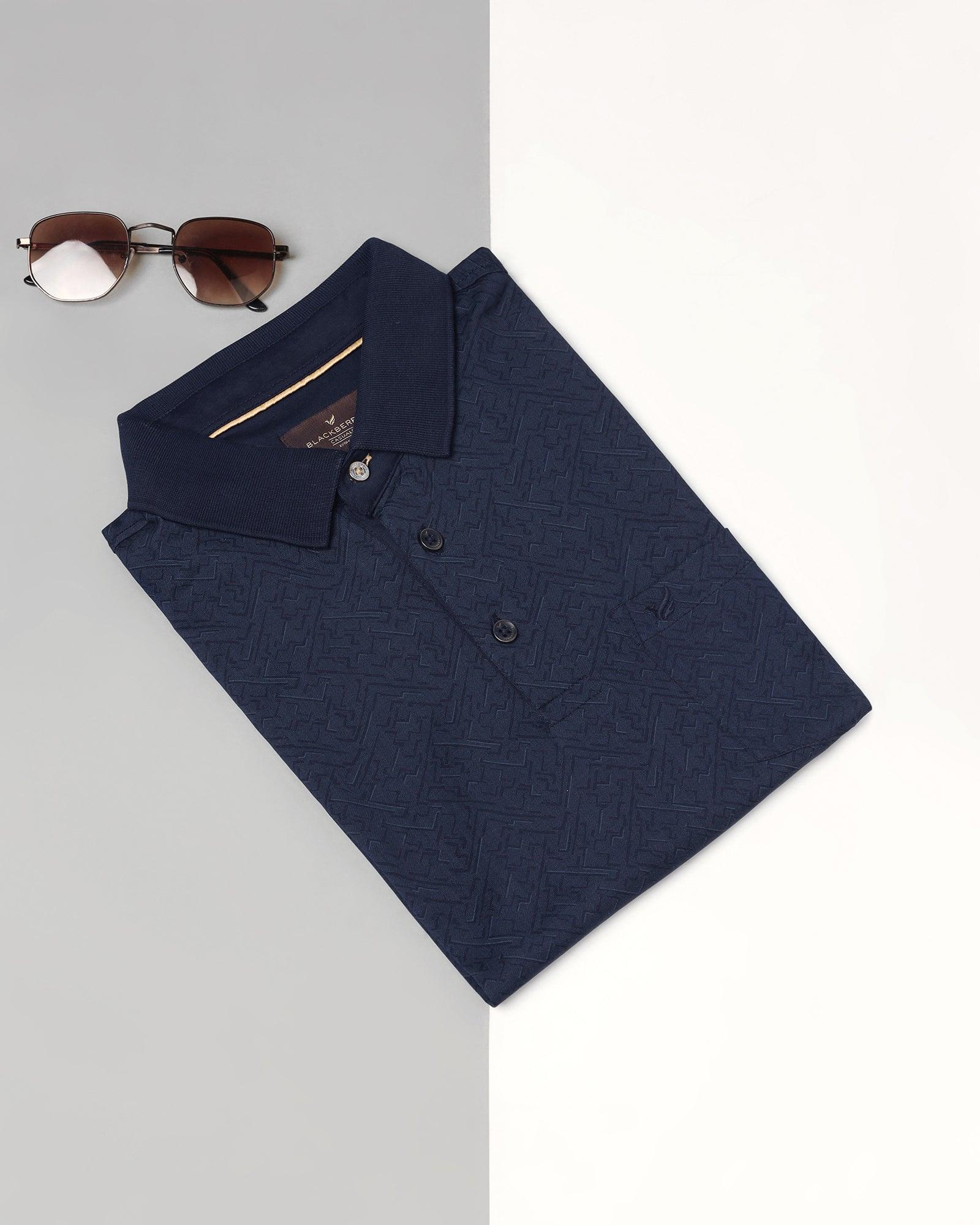 Polo Dress Blue Printed T-Shirt - Bradely - Blackberrys