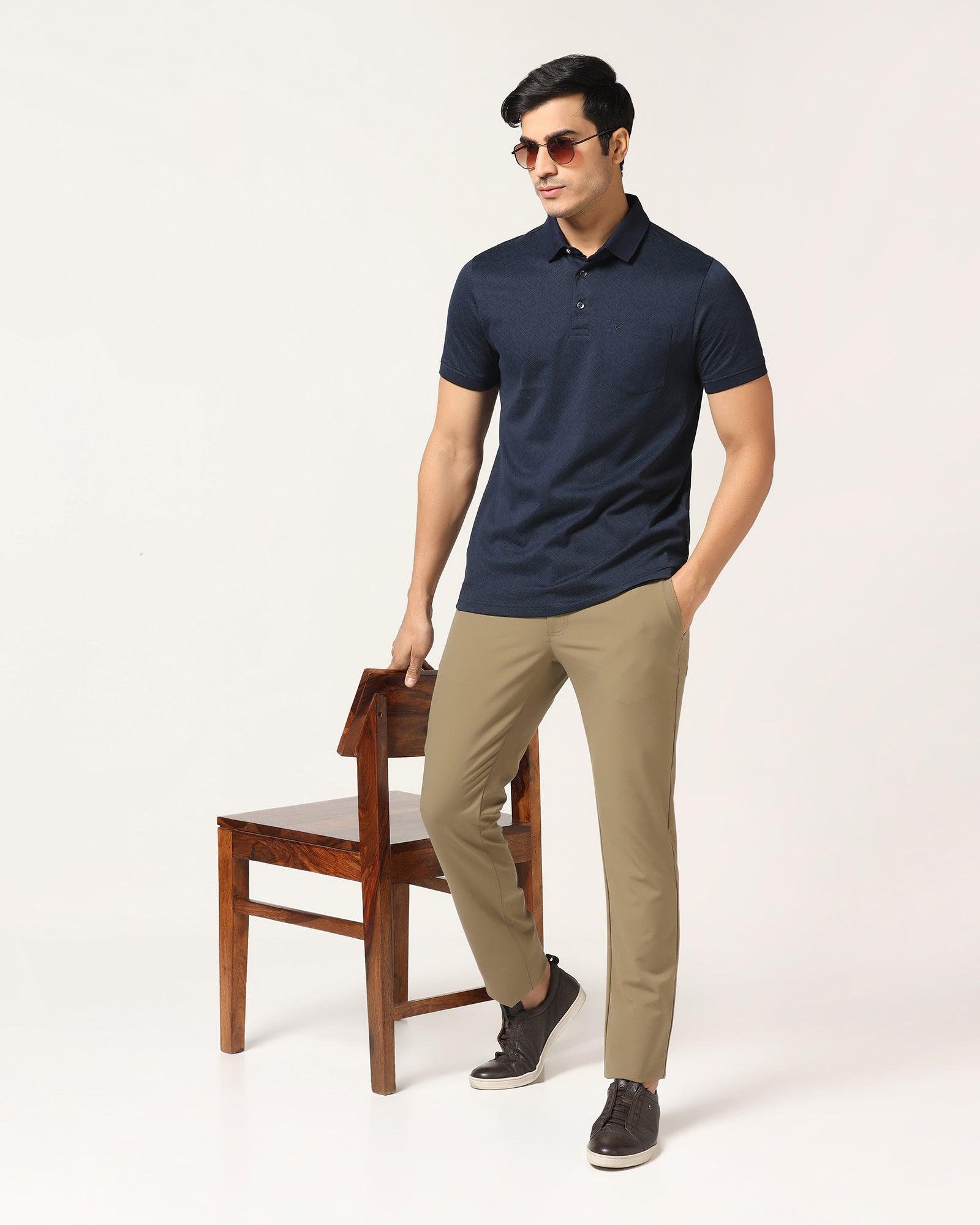 Polo Dress Blue Printed T-Shirt - Bradely - Blackberrys