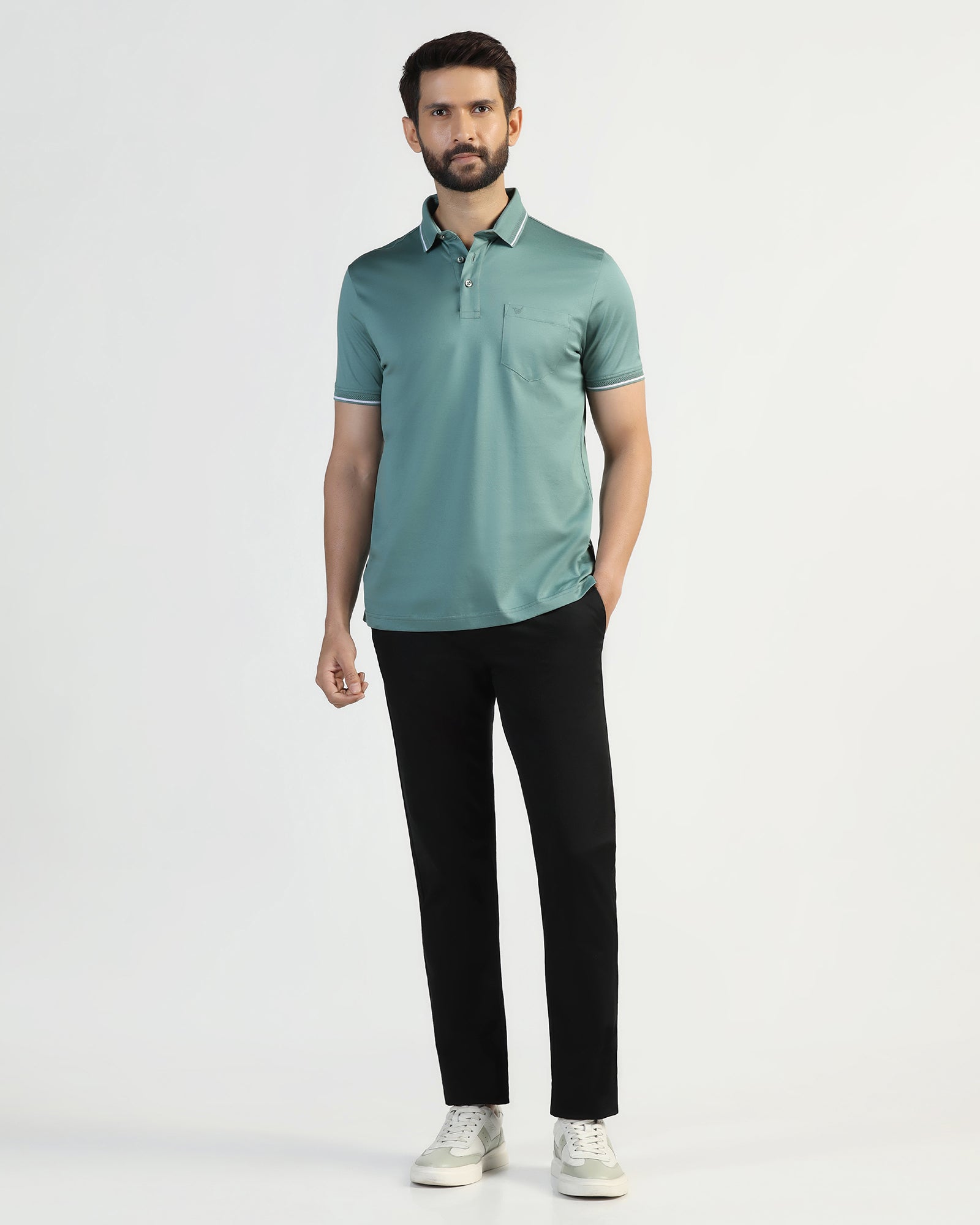 Polo Green Solid T-Shirt - Orion