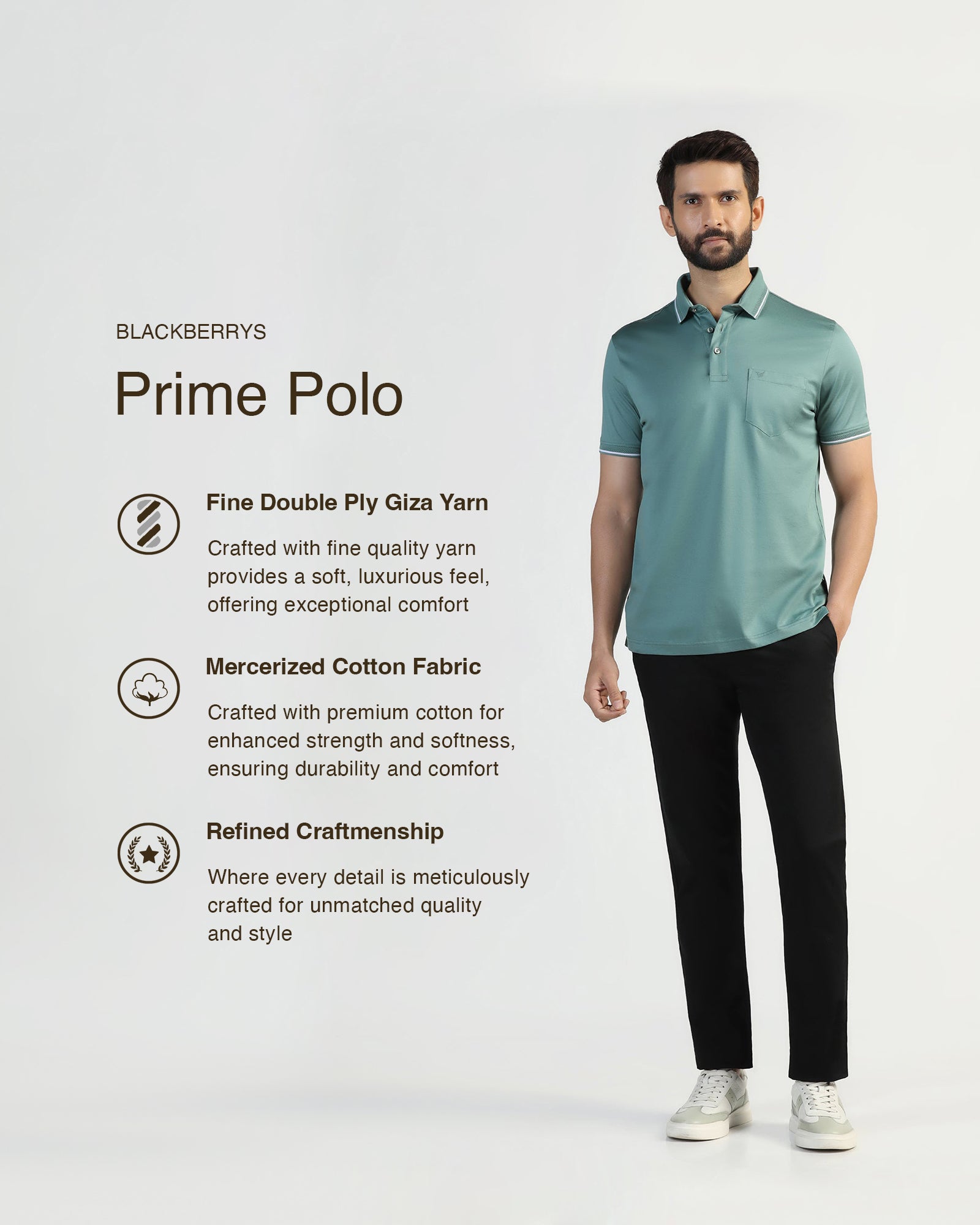 Polo Green Solid T-Shirt - Orion