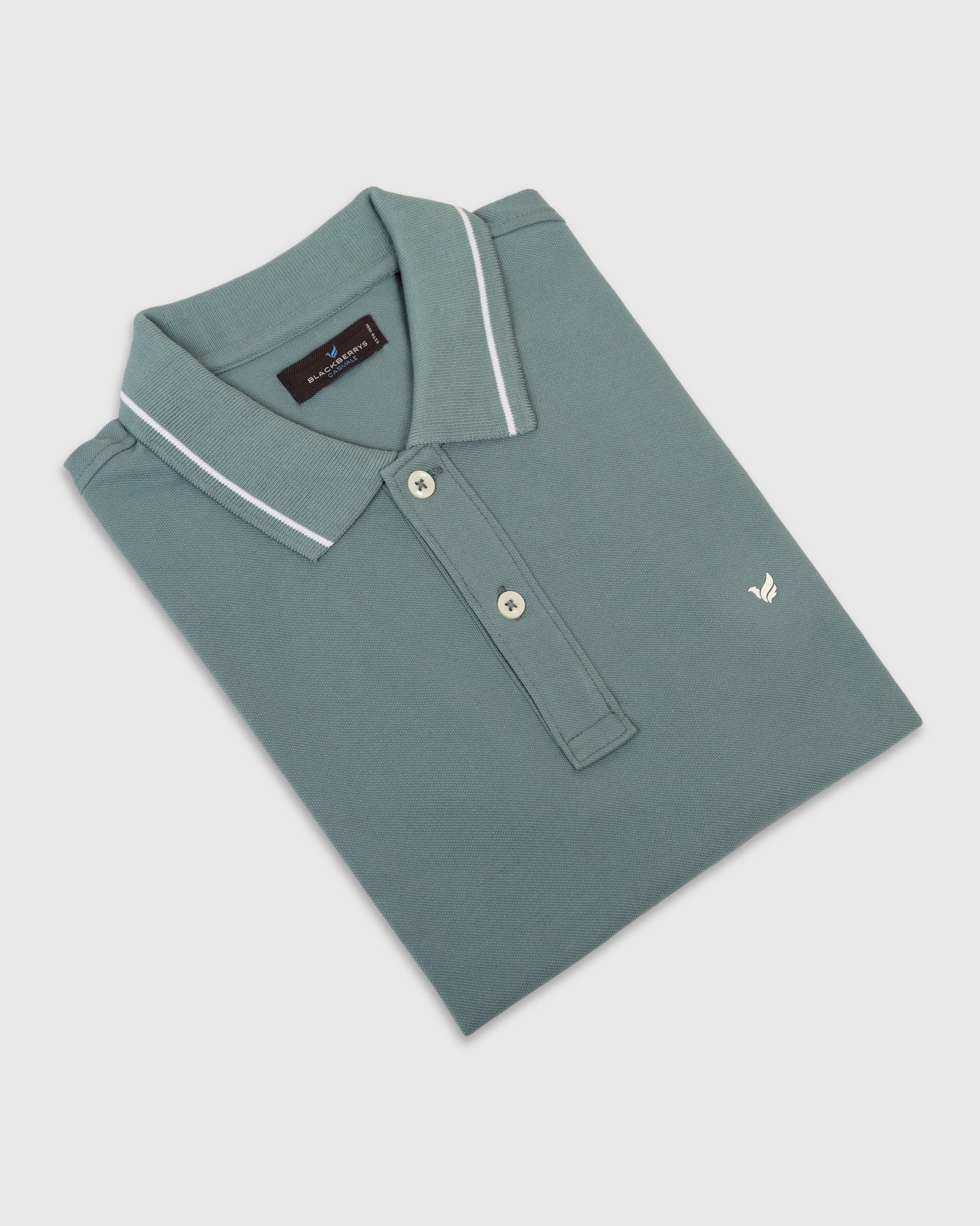 Polo Green Solid T-Shirt - Elara