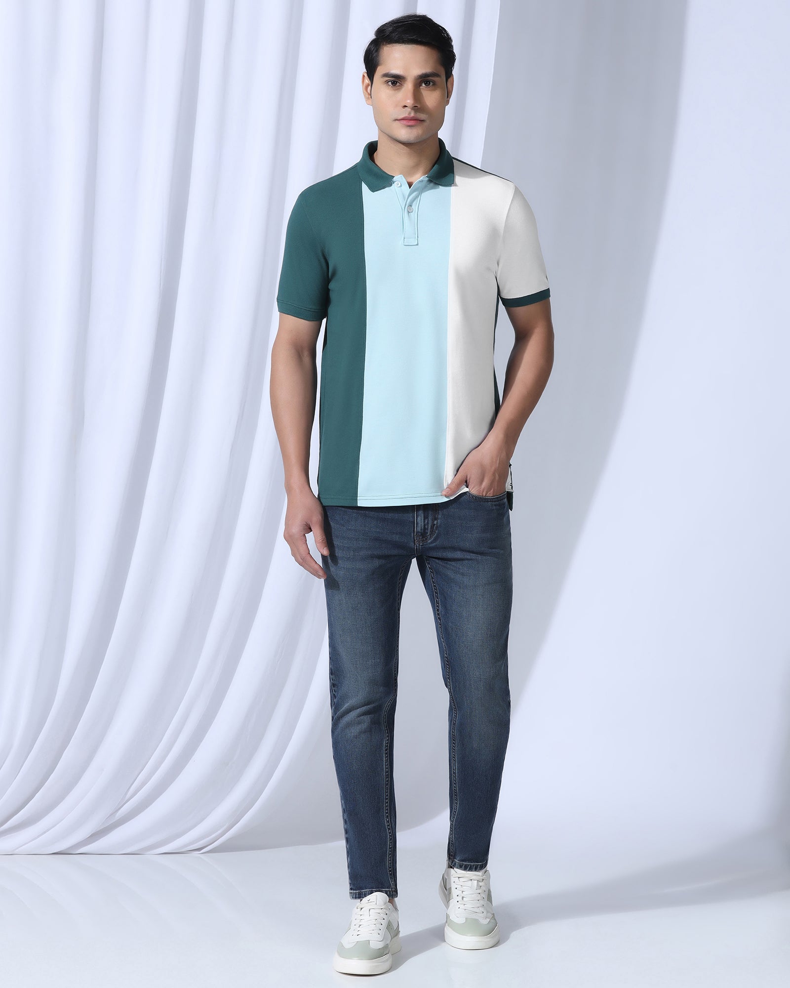 Polo Green Solid T-Shirt - Juniper