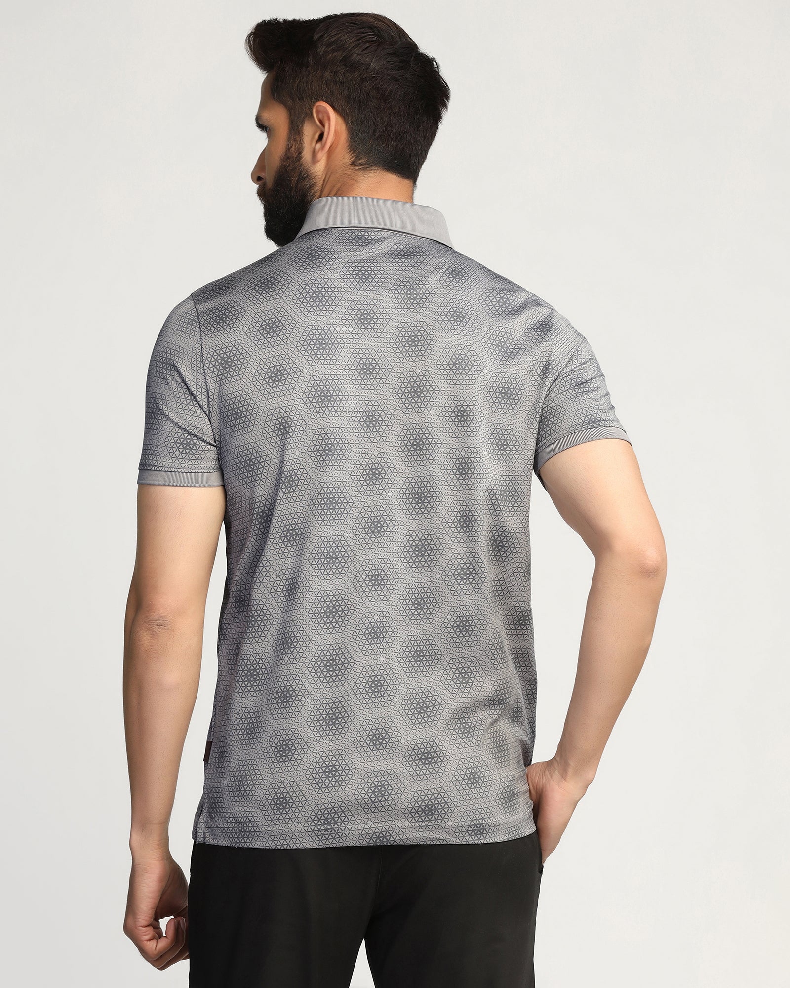 Polo Grey Printed T-Shirt - Hex