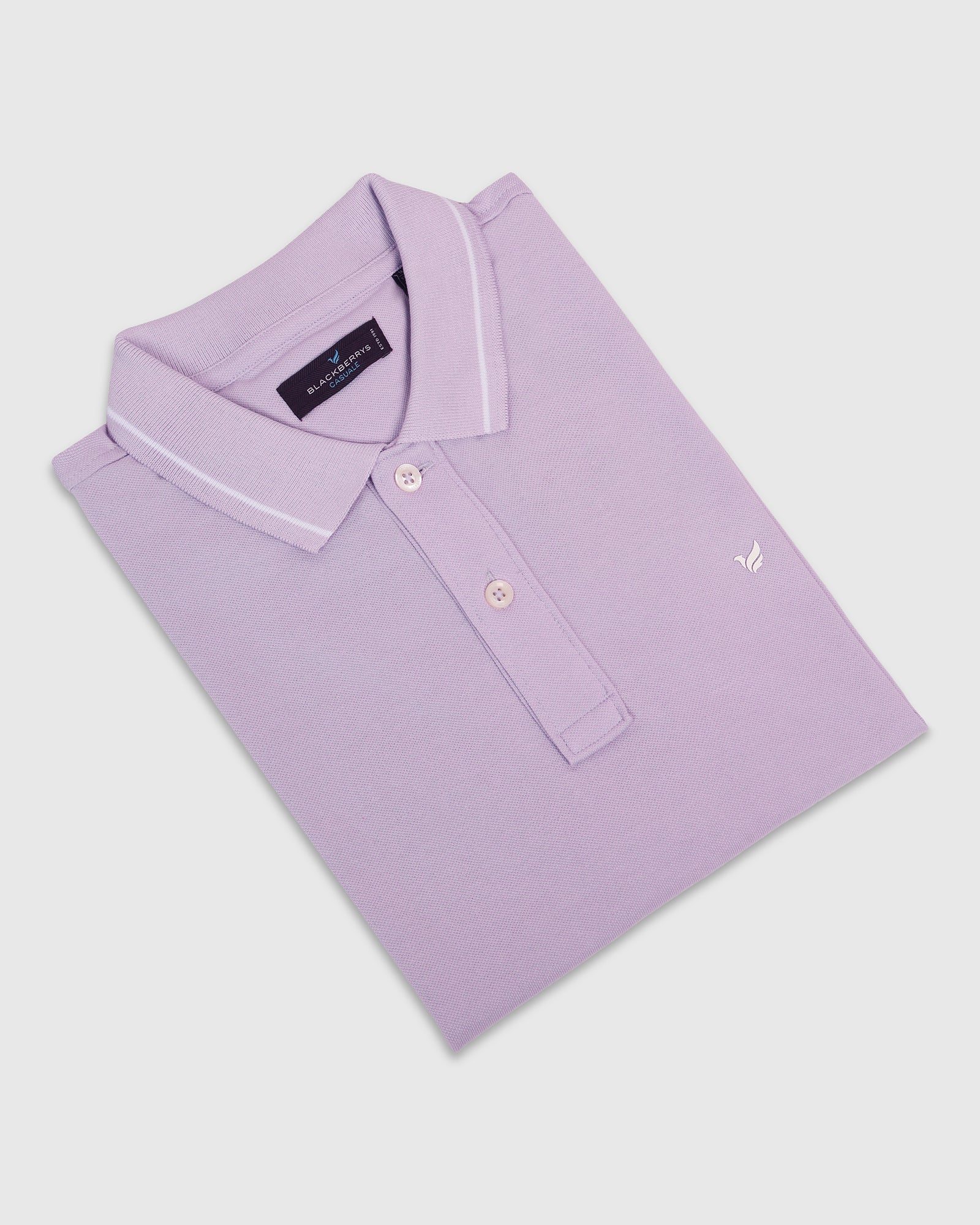 Polo Lavender Solid T-Shirt - Elara