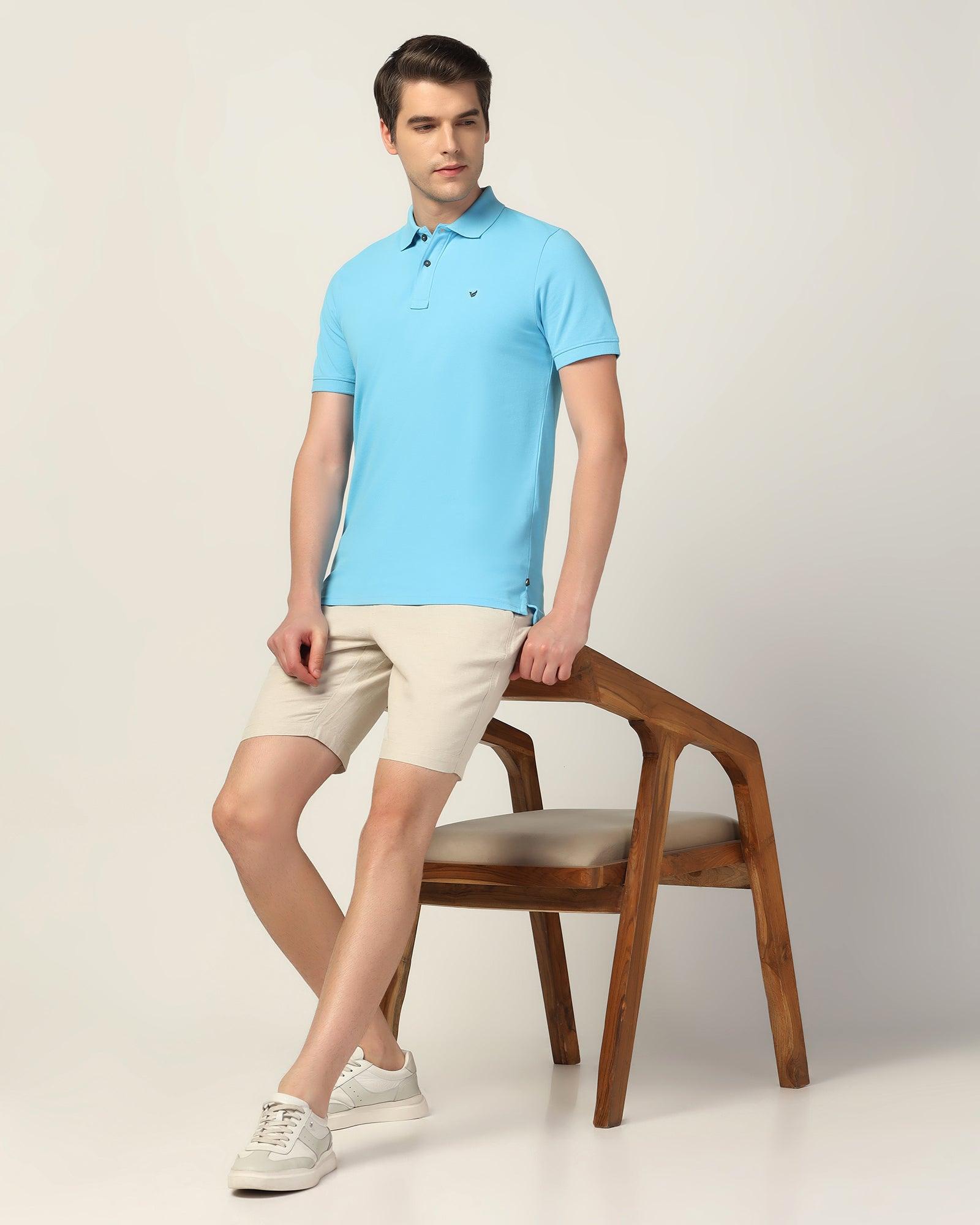 Polo Light Blue Solid T-Shirt - Bright - Blackberrys