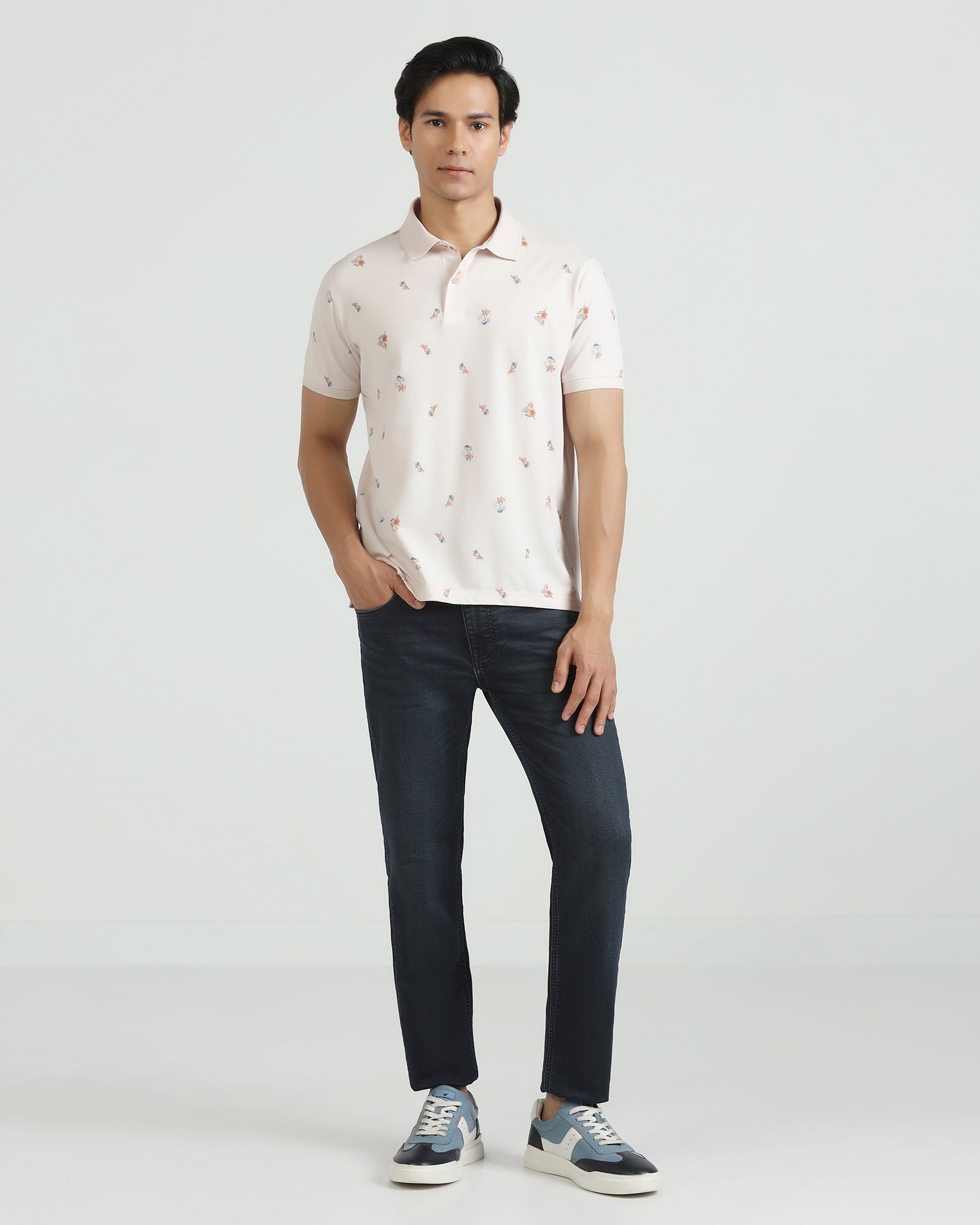 Polo Light Pink Printed T-Shirt - Depp