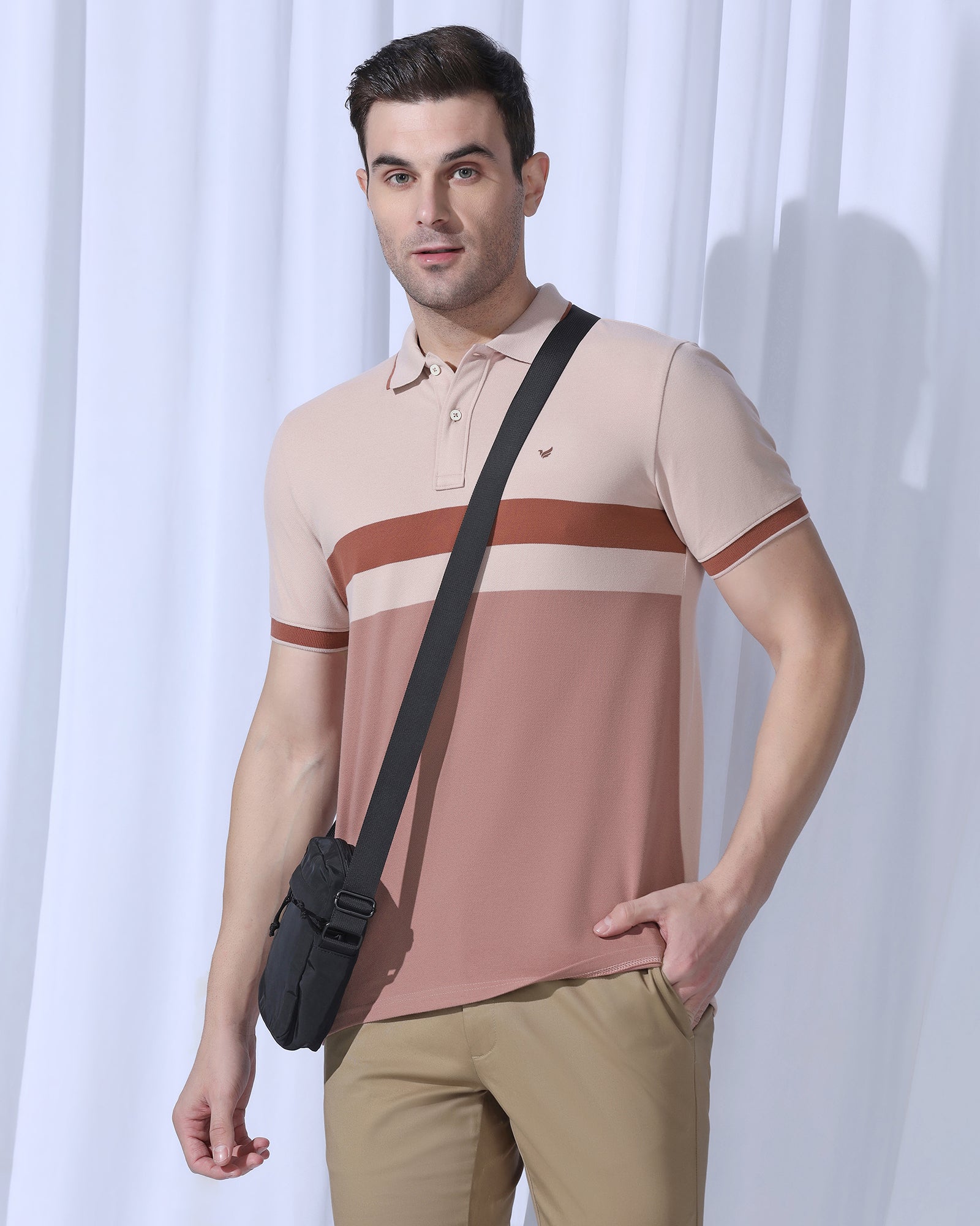 Polo Light Pink Printed T-Shirt - Oriono