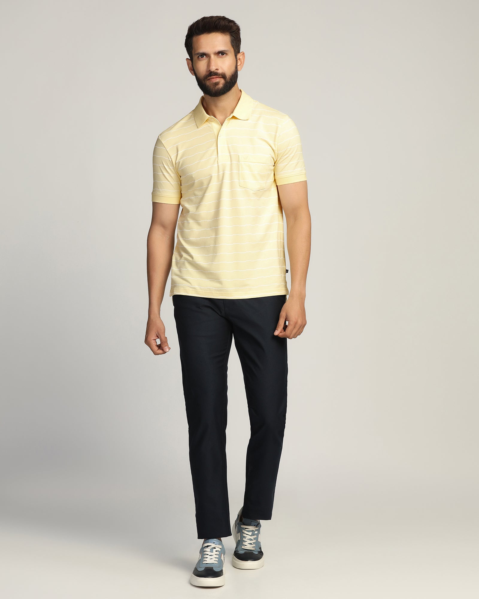 Polo Light Yellow Stripe T-Shirt - Sail