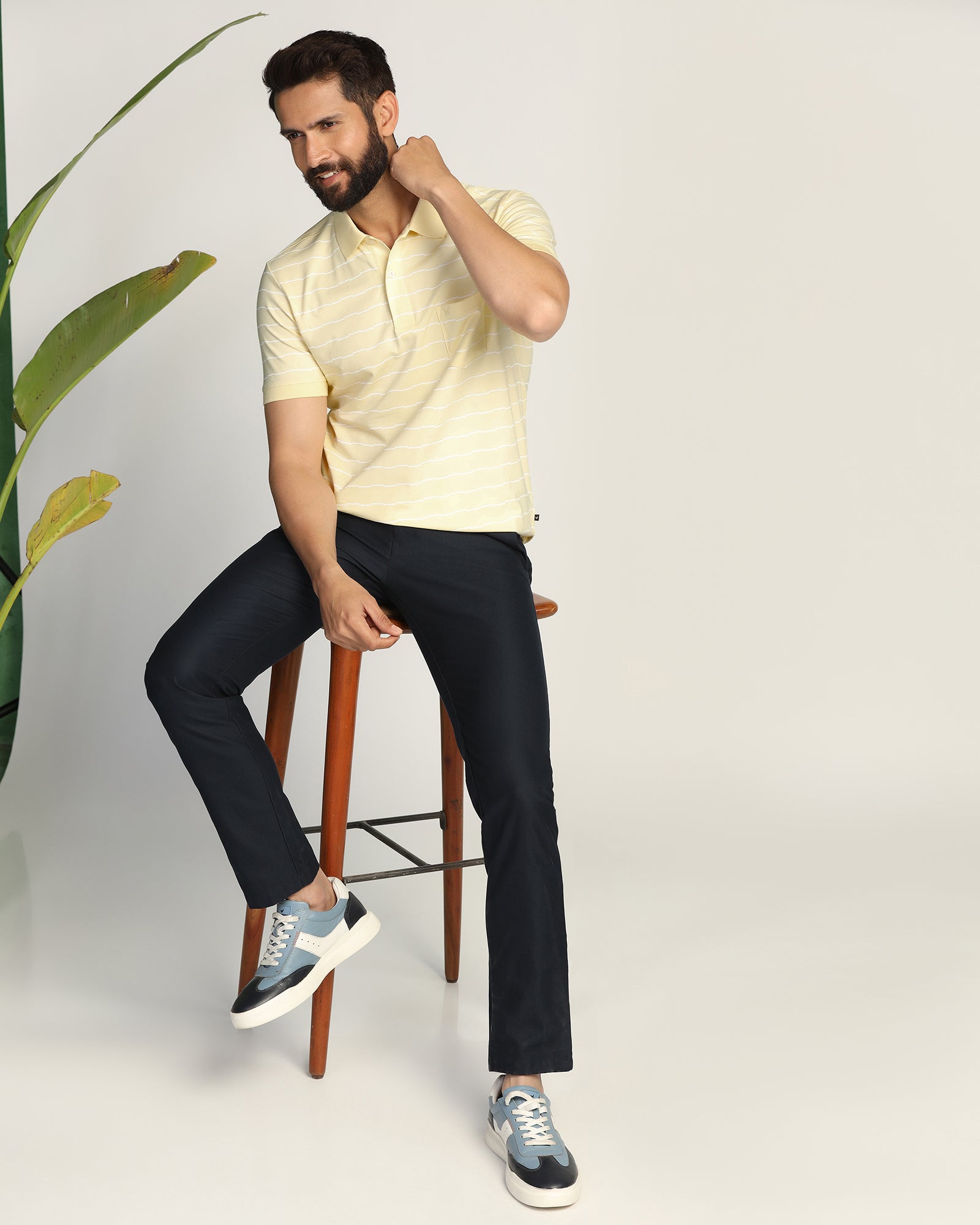 Polo Light Yellow Stripe T-Shirt - Sail