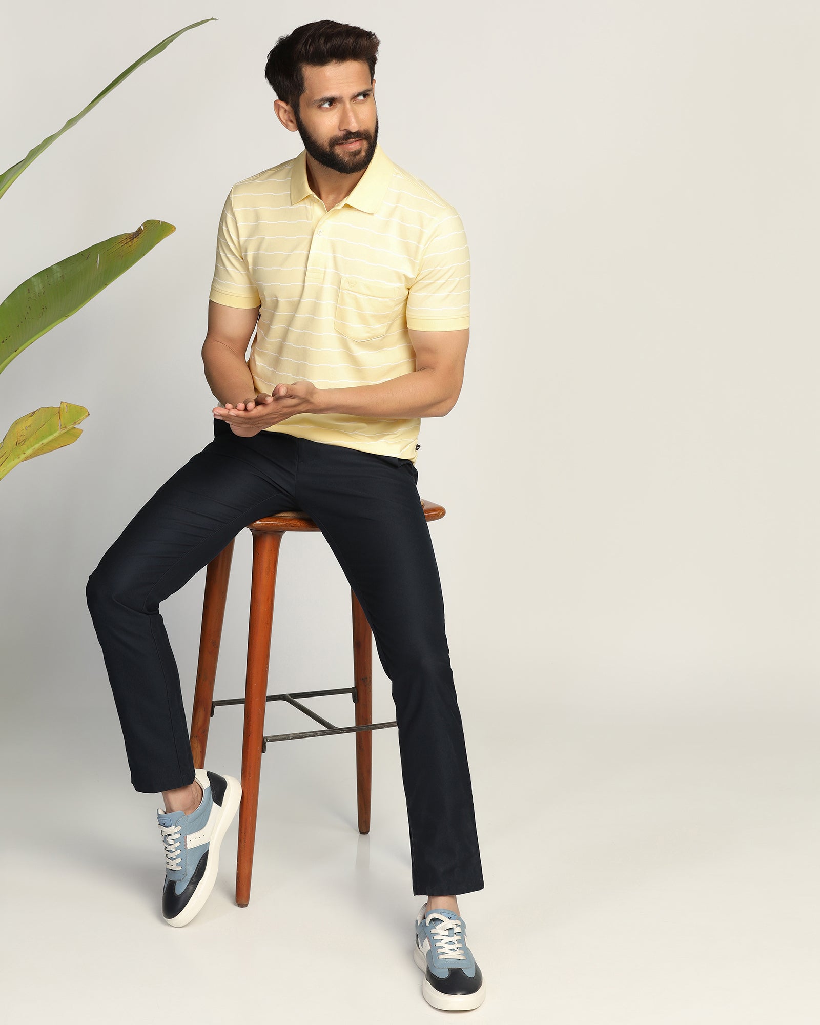 Polo Light Yellow Stripe T-Shirt - Sail