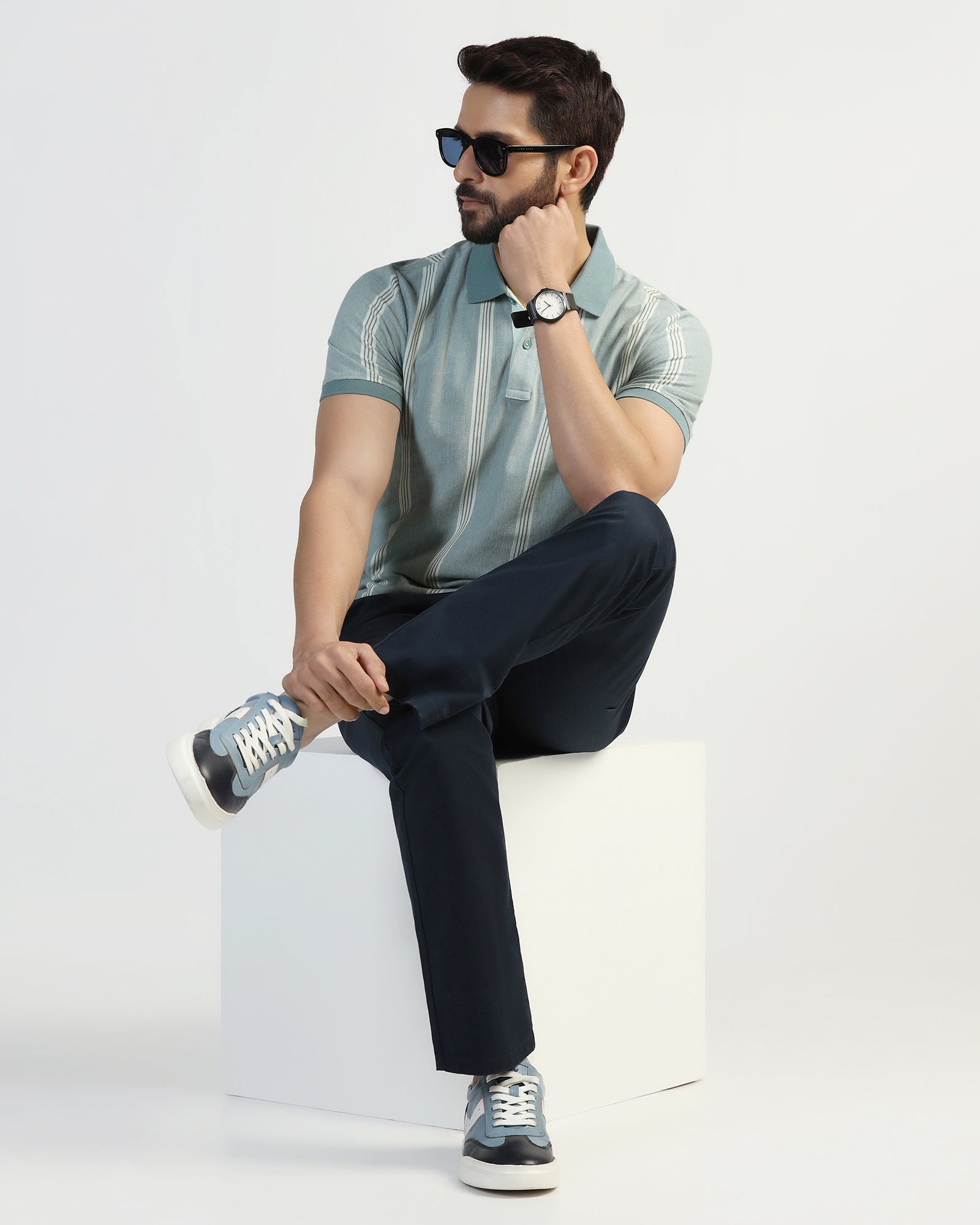 Polo Mint Stripe T-Shirt - Cape