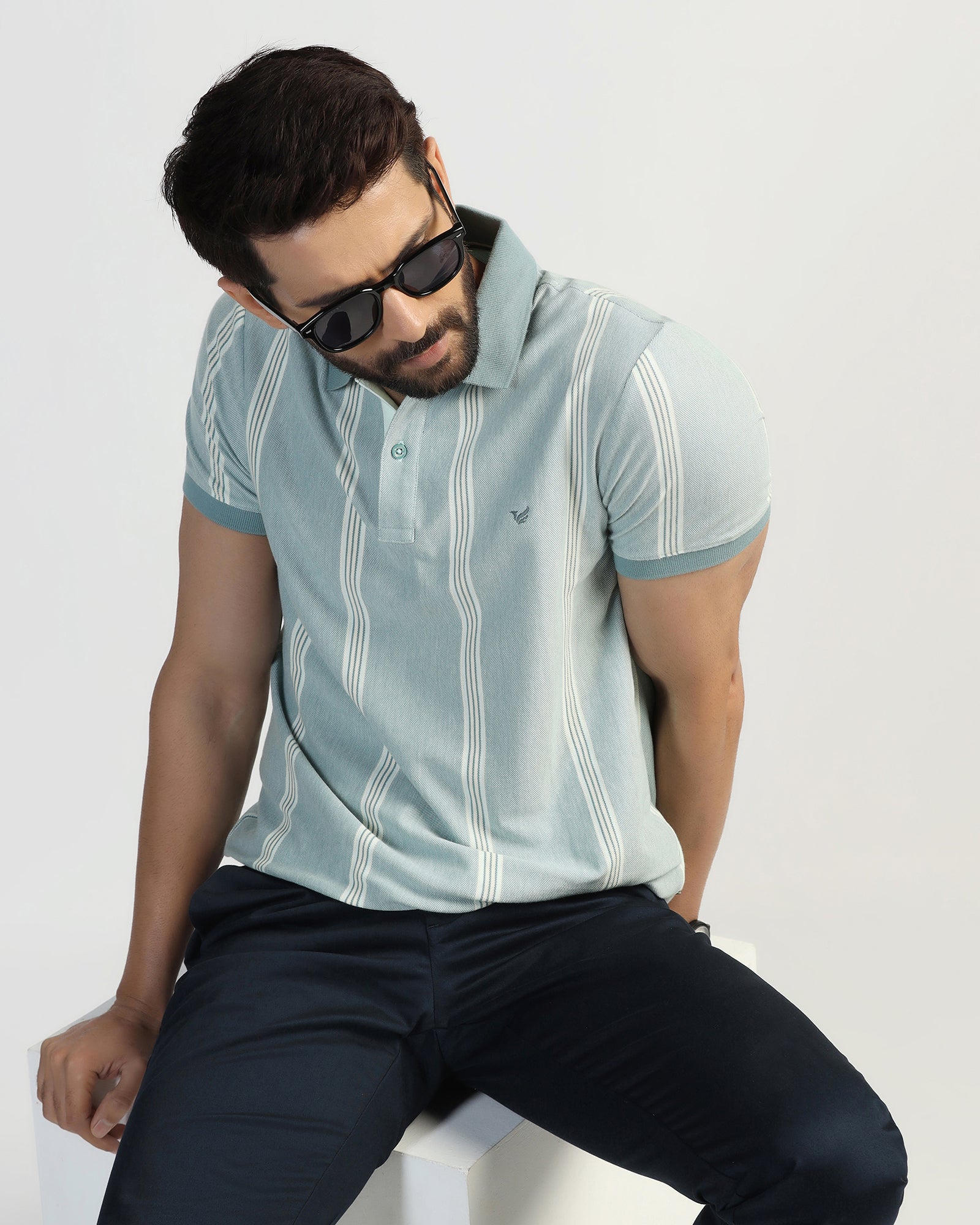 Polo Mint Stripe T-Shirt - Cape