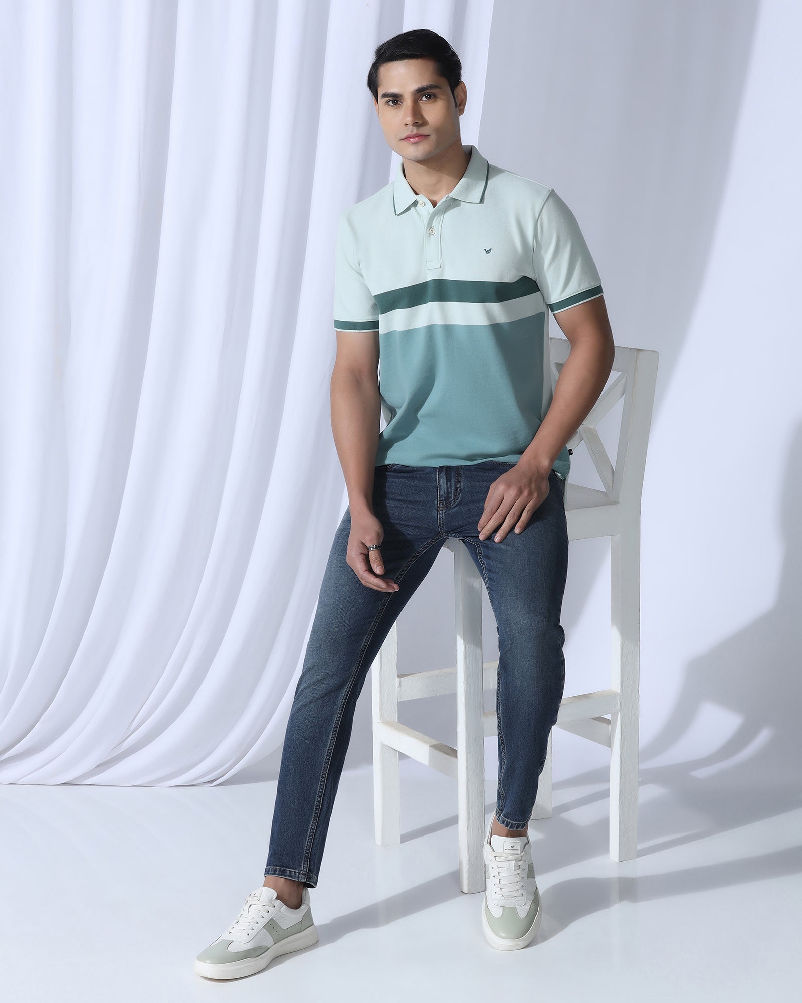 Polo Mint Stripe T-Shirt - Oriono