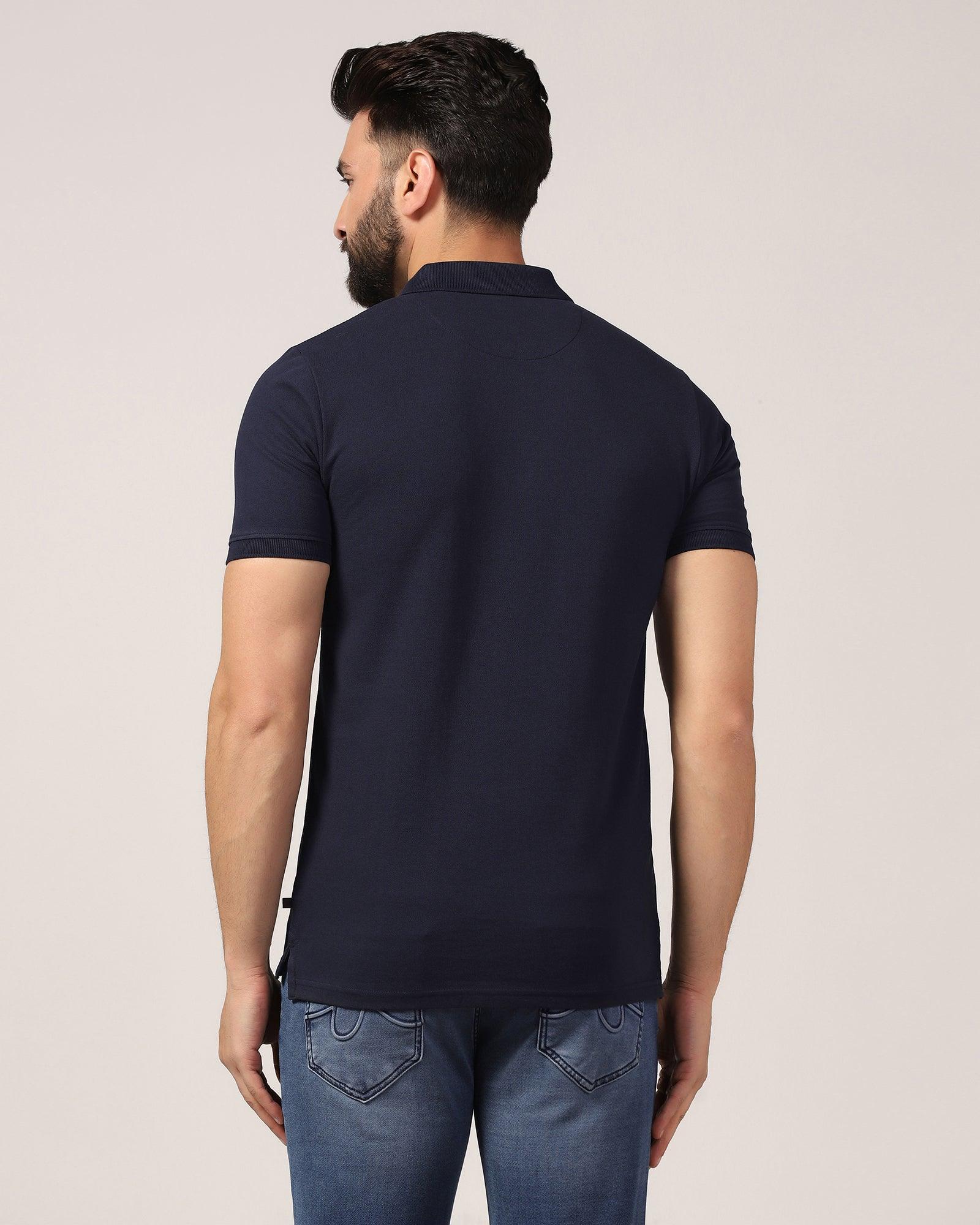 Polo Navy Printed T-Shirt - Blick - Blackberrys