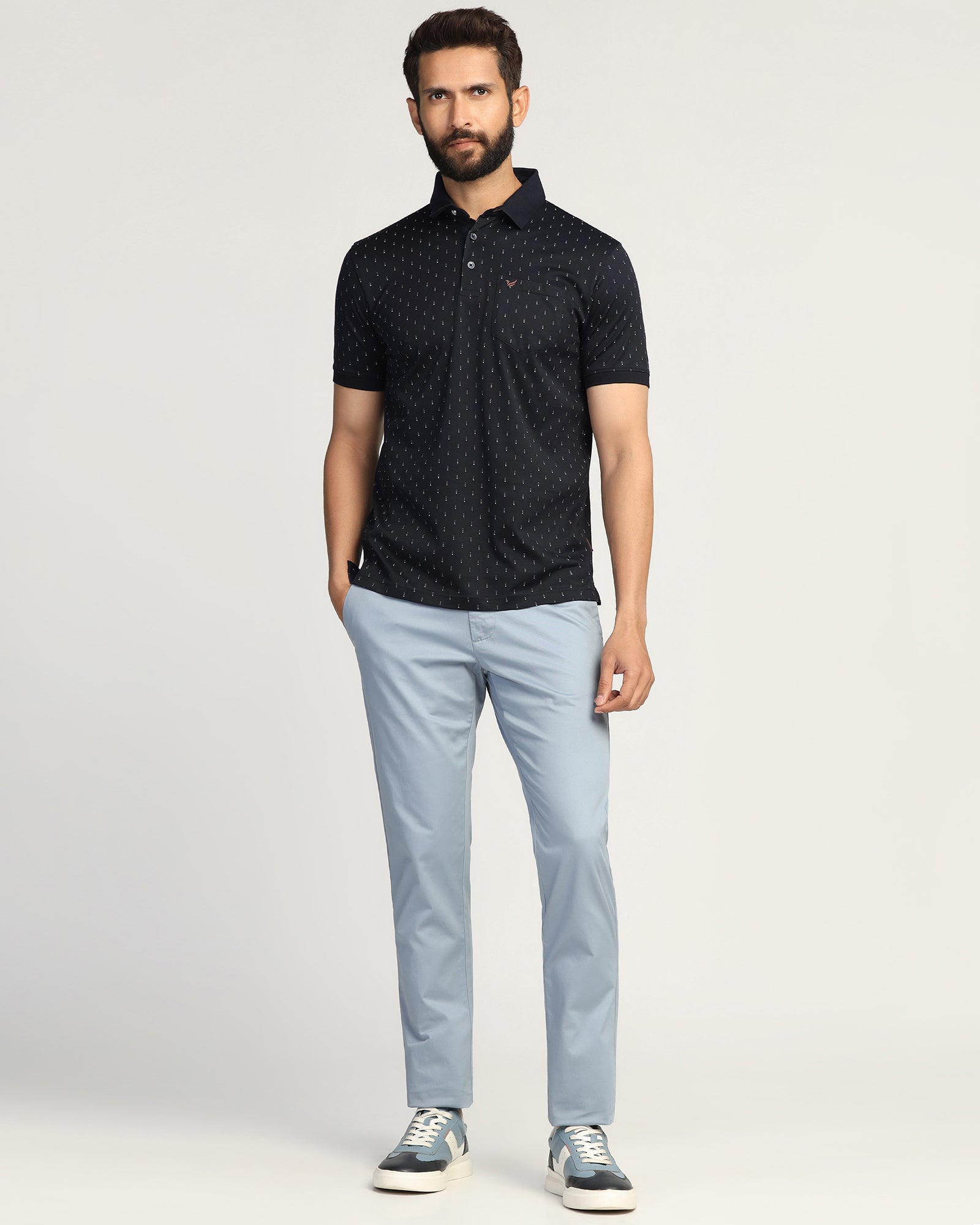 Polo Navy Printed T-Shirt - Hala