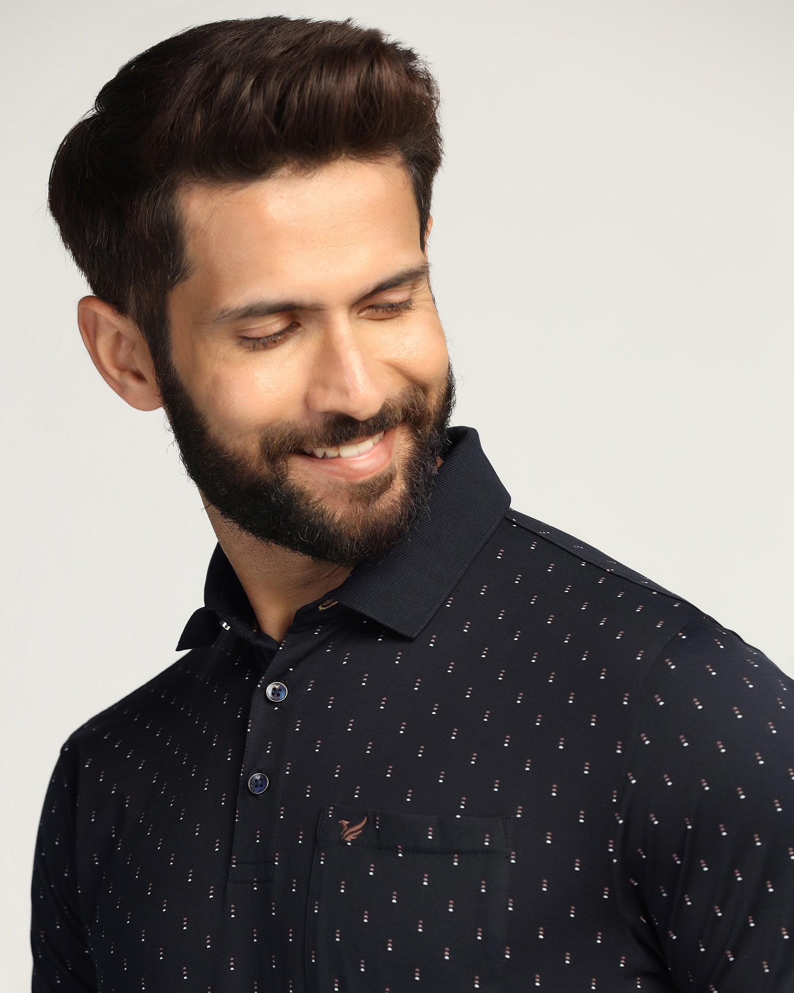 Polo Navy Printed T-Shirt - Hala