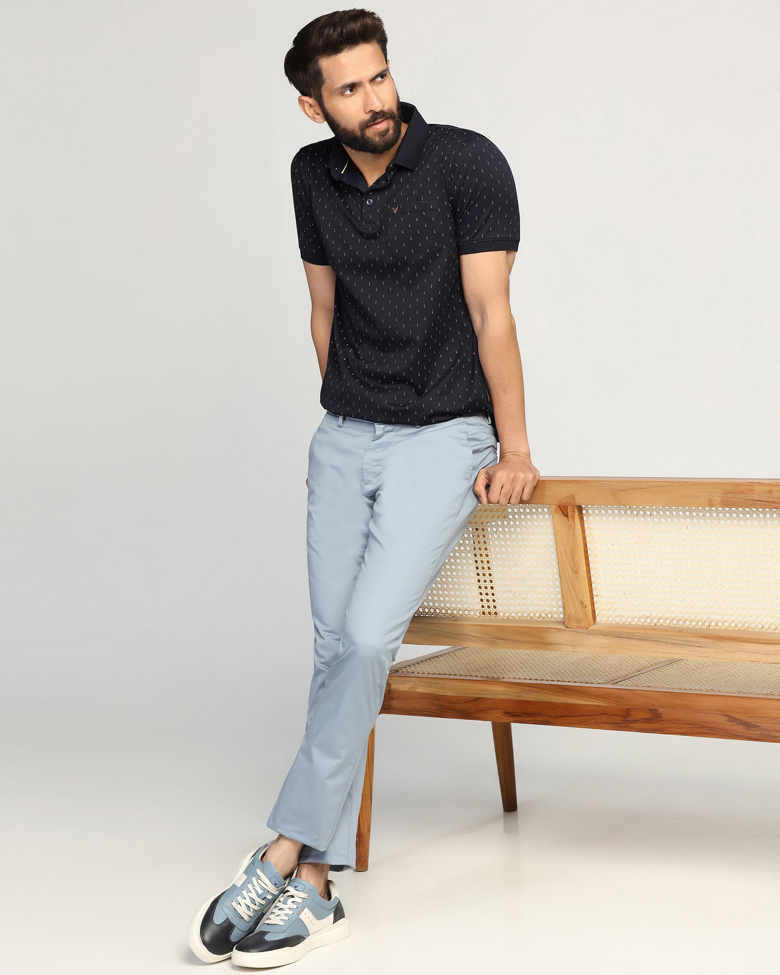 Polo Navy Printed T-Shirt - Hala