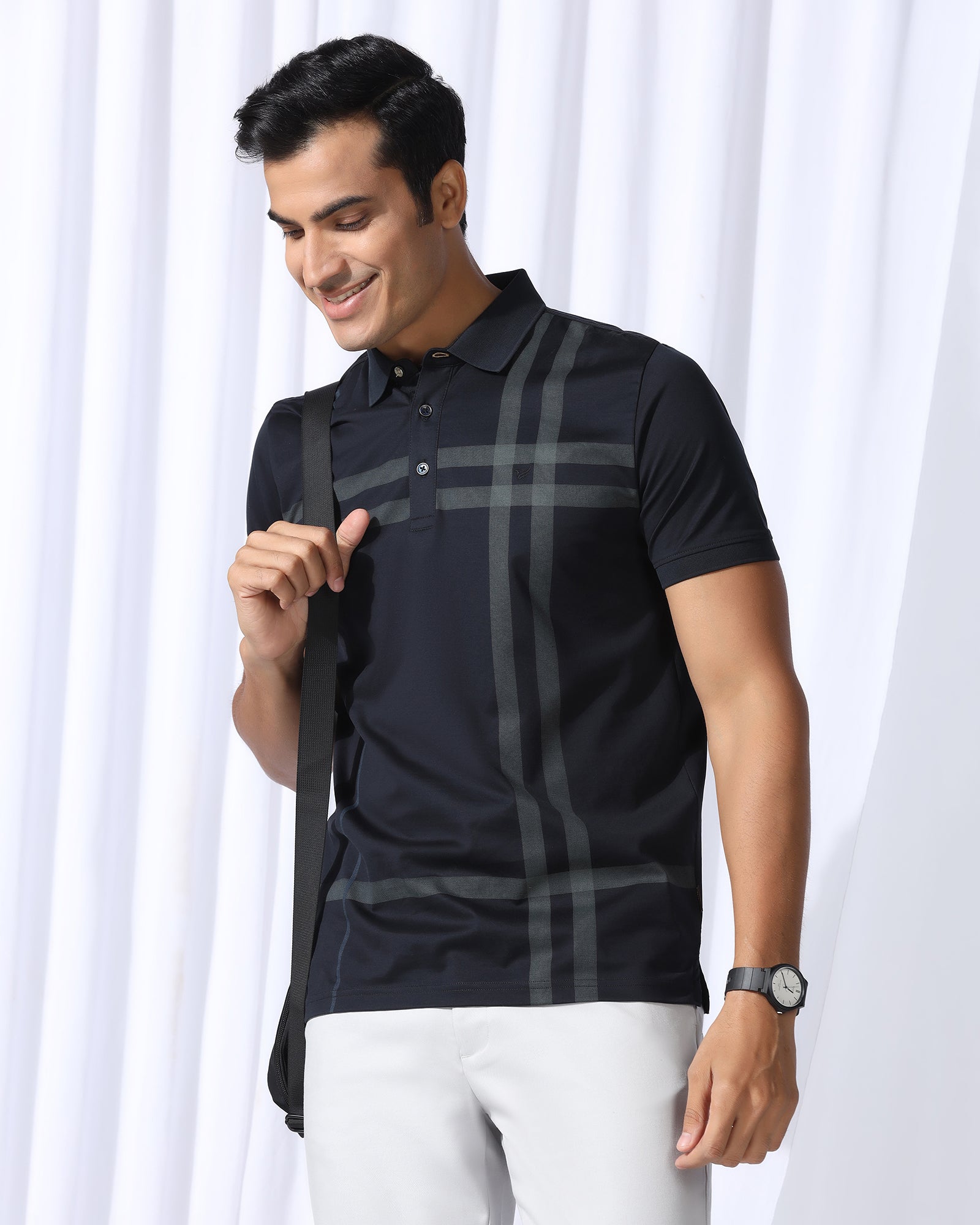 Polo Navy Printed T-Shirt - Saddy