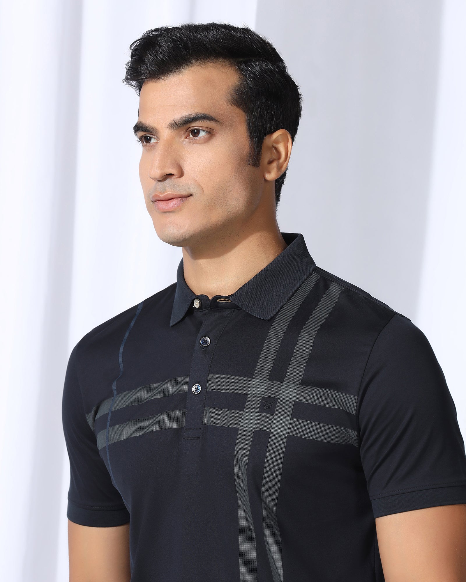 Polo Navy Printed T-Shirt - Saddy