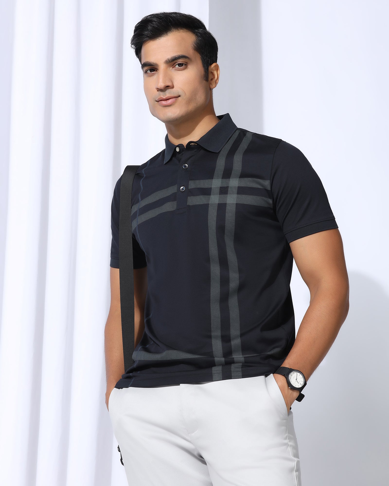 Polo Navy Printed T-Shirt - Saddy