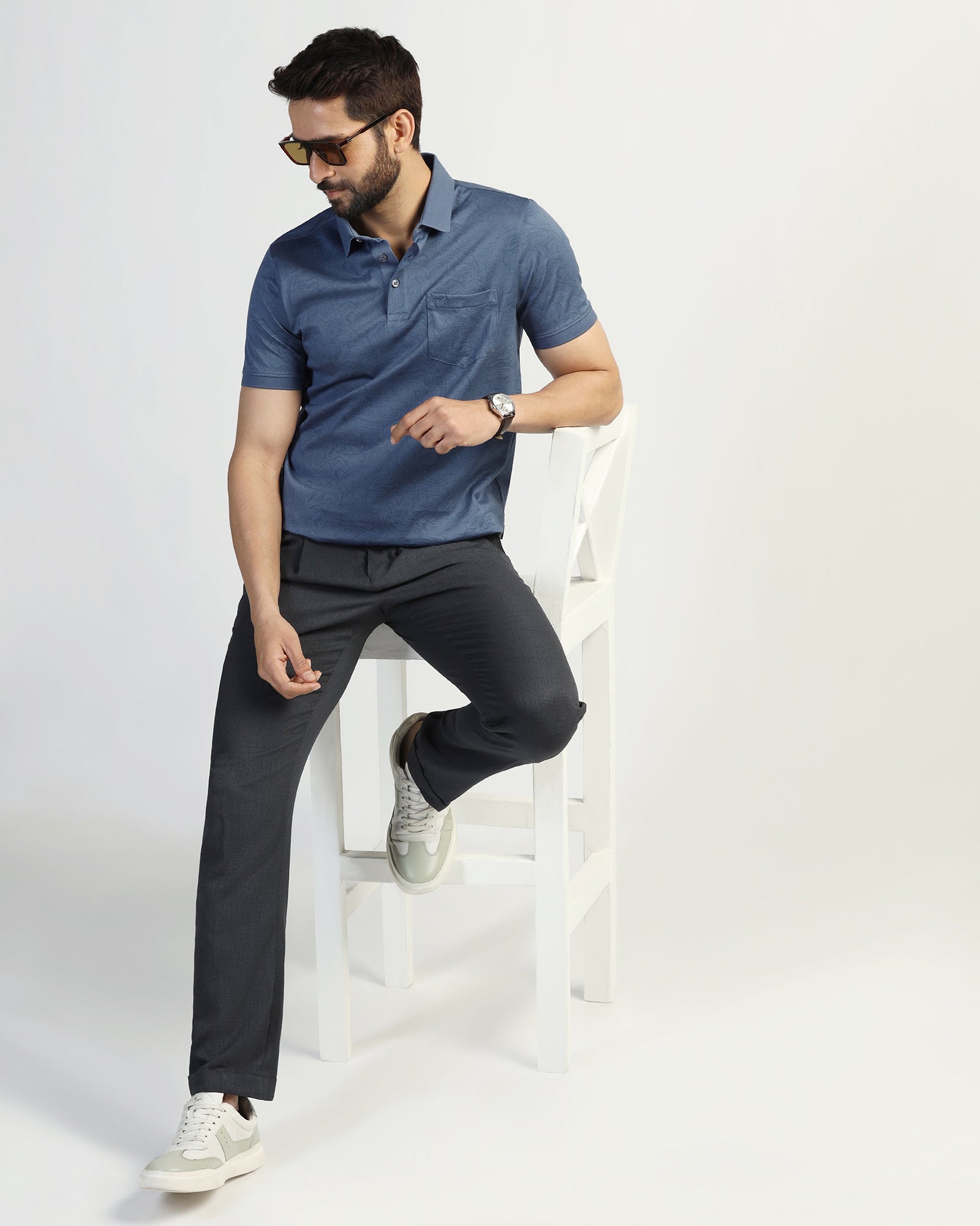 Polo Navy Printed T-Shirt - Trip