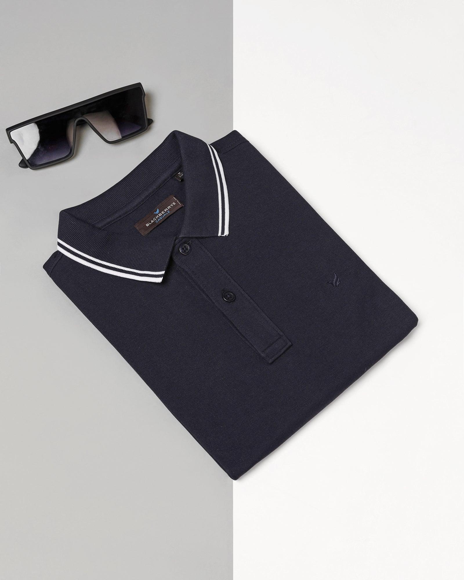 Polo Navy Solid T-Shirt - Fifa - Blackberrys