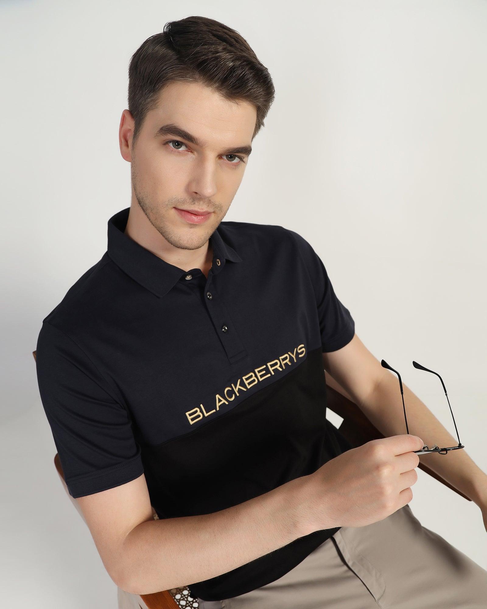 Polo Navy Solid T-Shirt - Star - Blackberrys