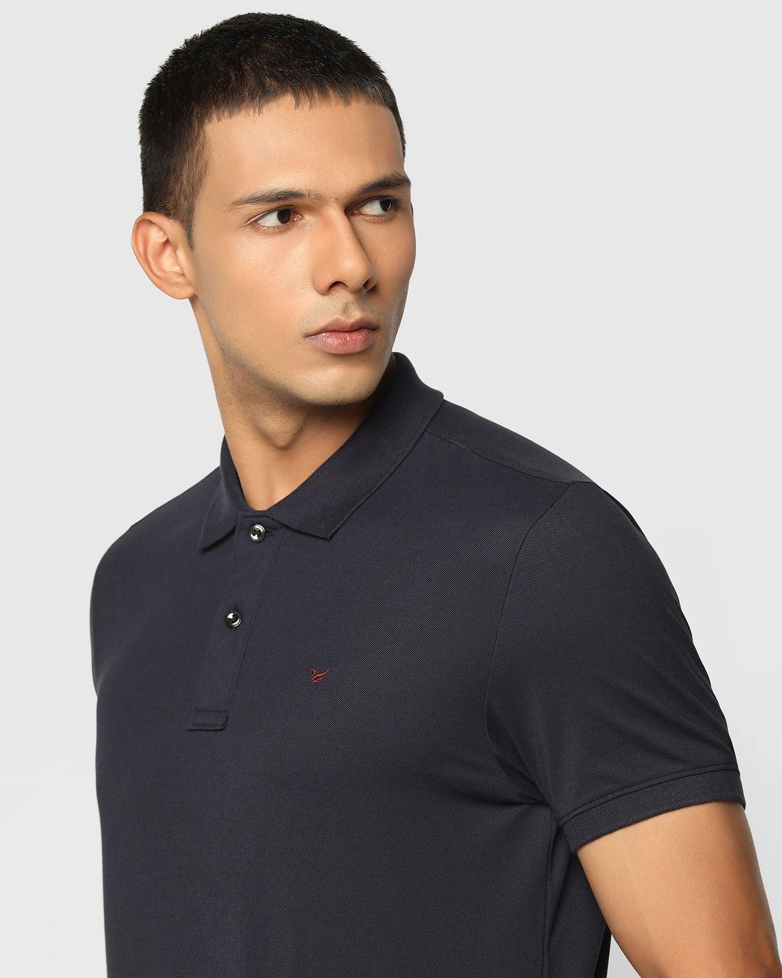 Polo Navy Solid T Shirt - Yuki - Blackberrys