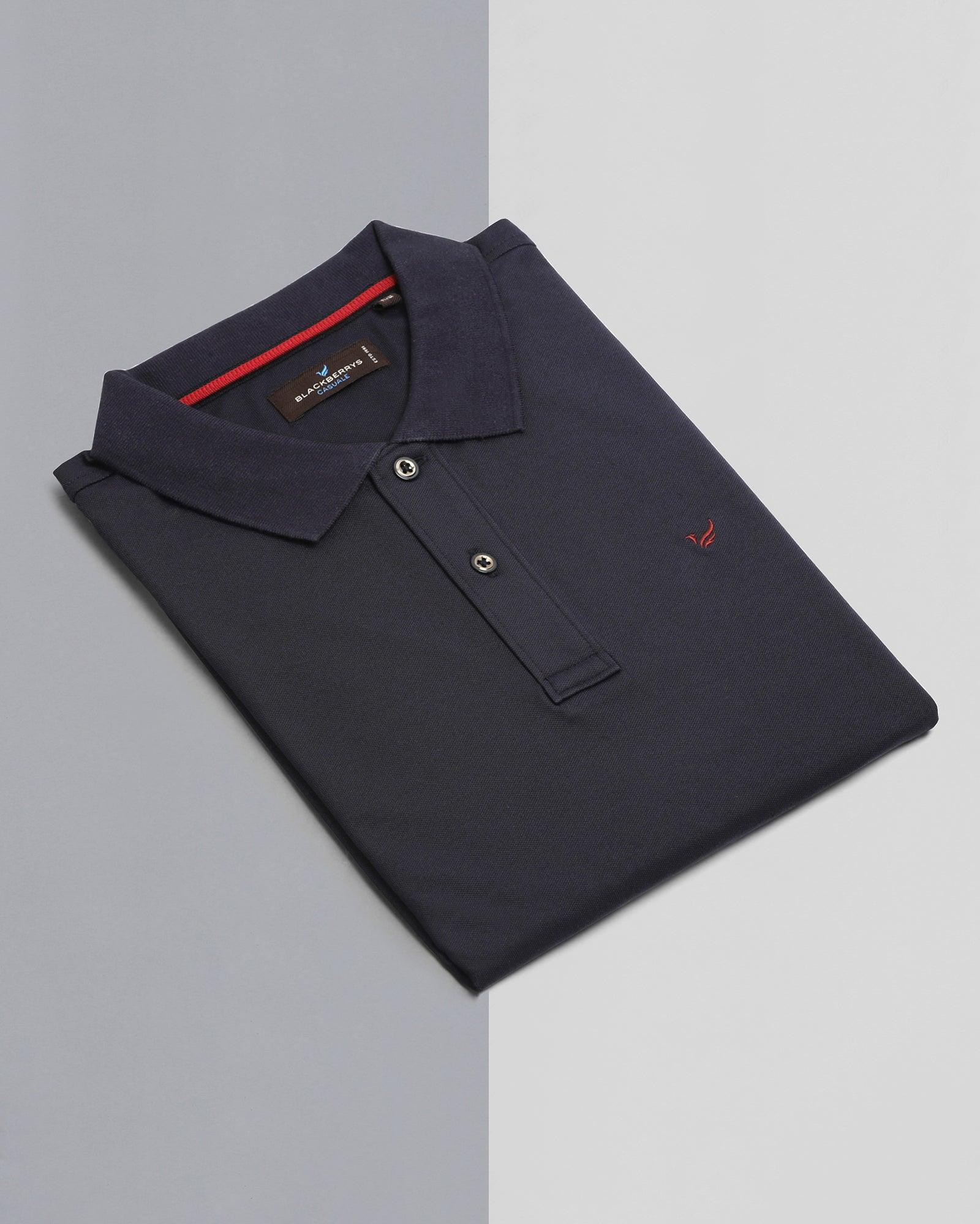 Polo Navy Solid T Shirt - Yuki - Blackberrys