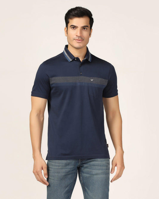 Polo Navy Jacquard T-Shirt - Manny