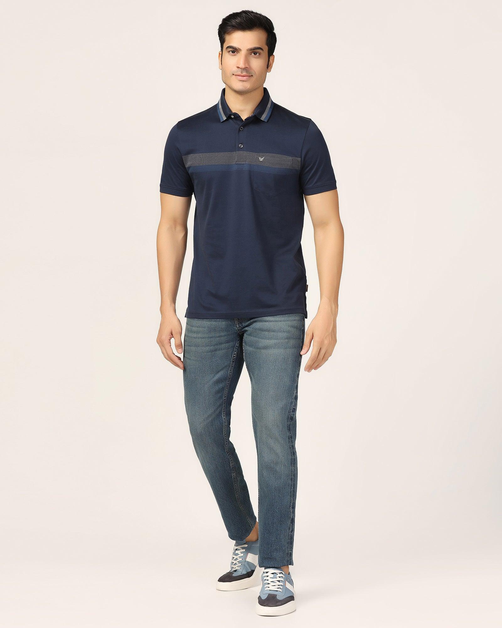 Polo Navy Stripe T-Shirt - Manny - Blackberrys