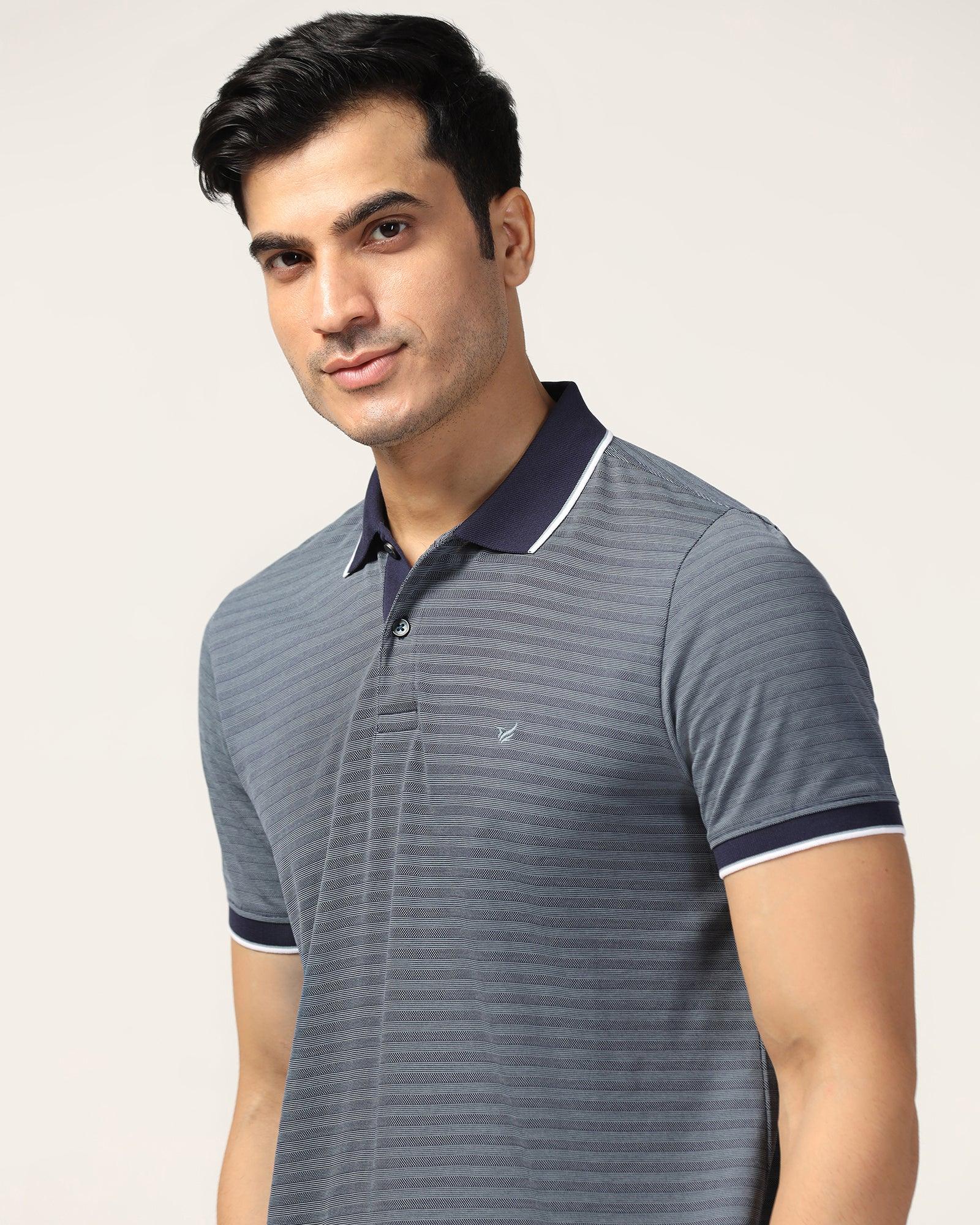 Polo Navy Structure T-Shirt - Kiyo