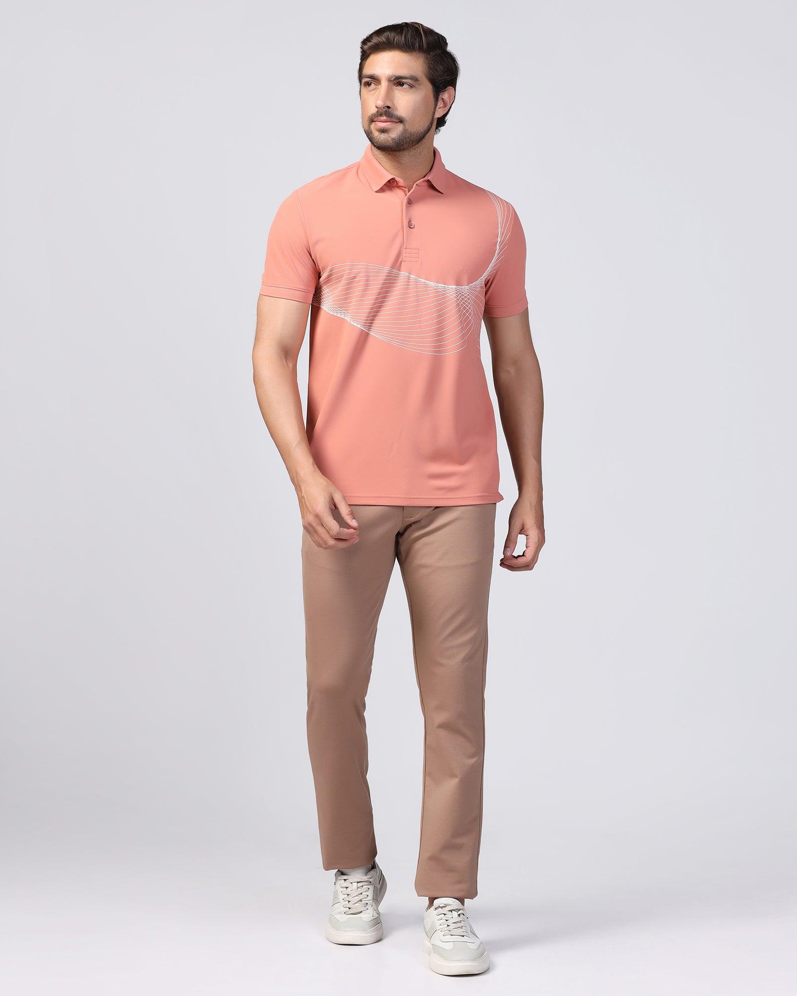 TechPro Polo Pink Printed T-Shirt - Frost