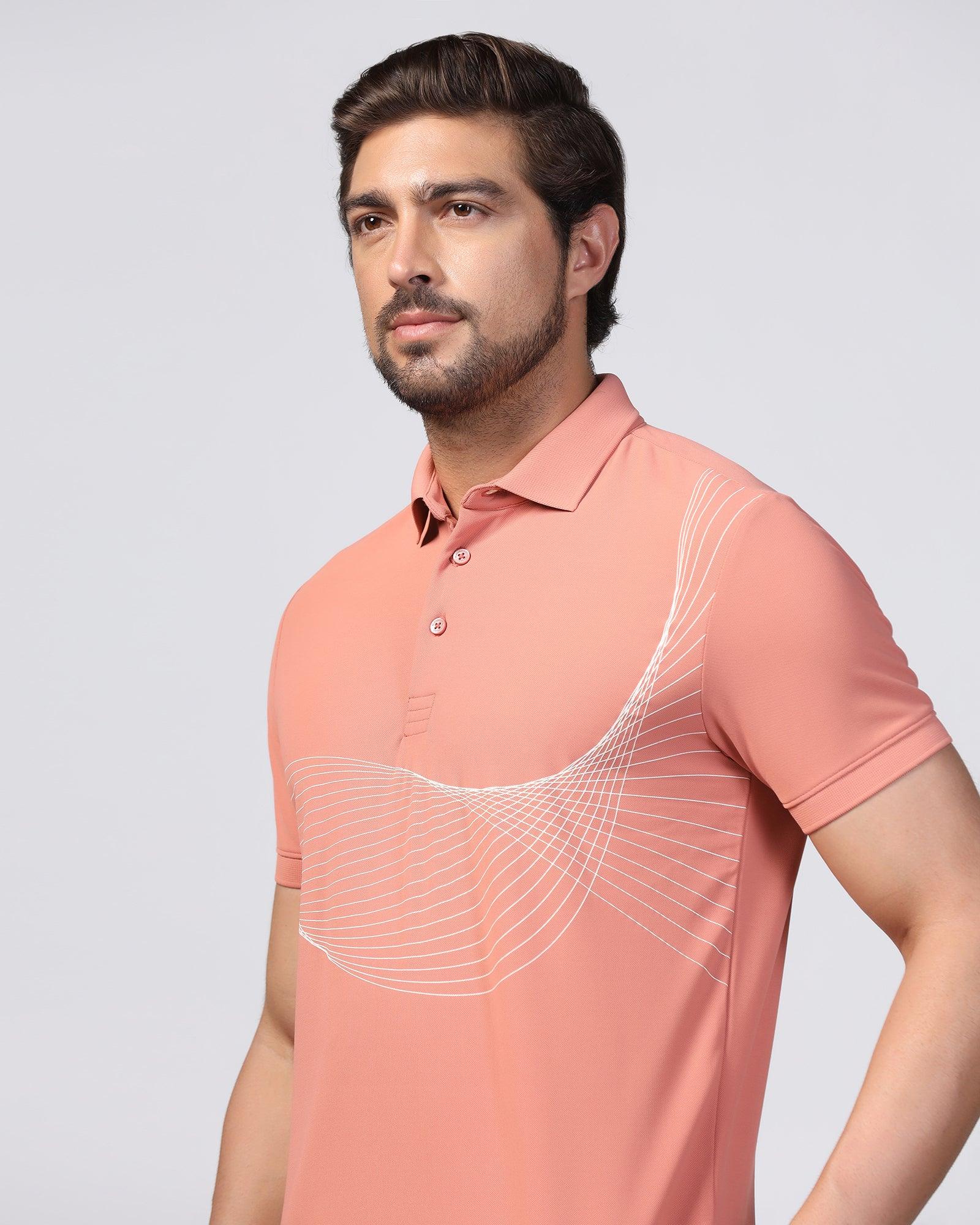 TechPro Polo Pink Printed T-Shirt - Frost