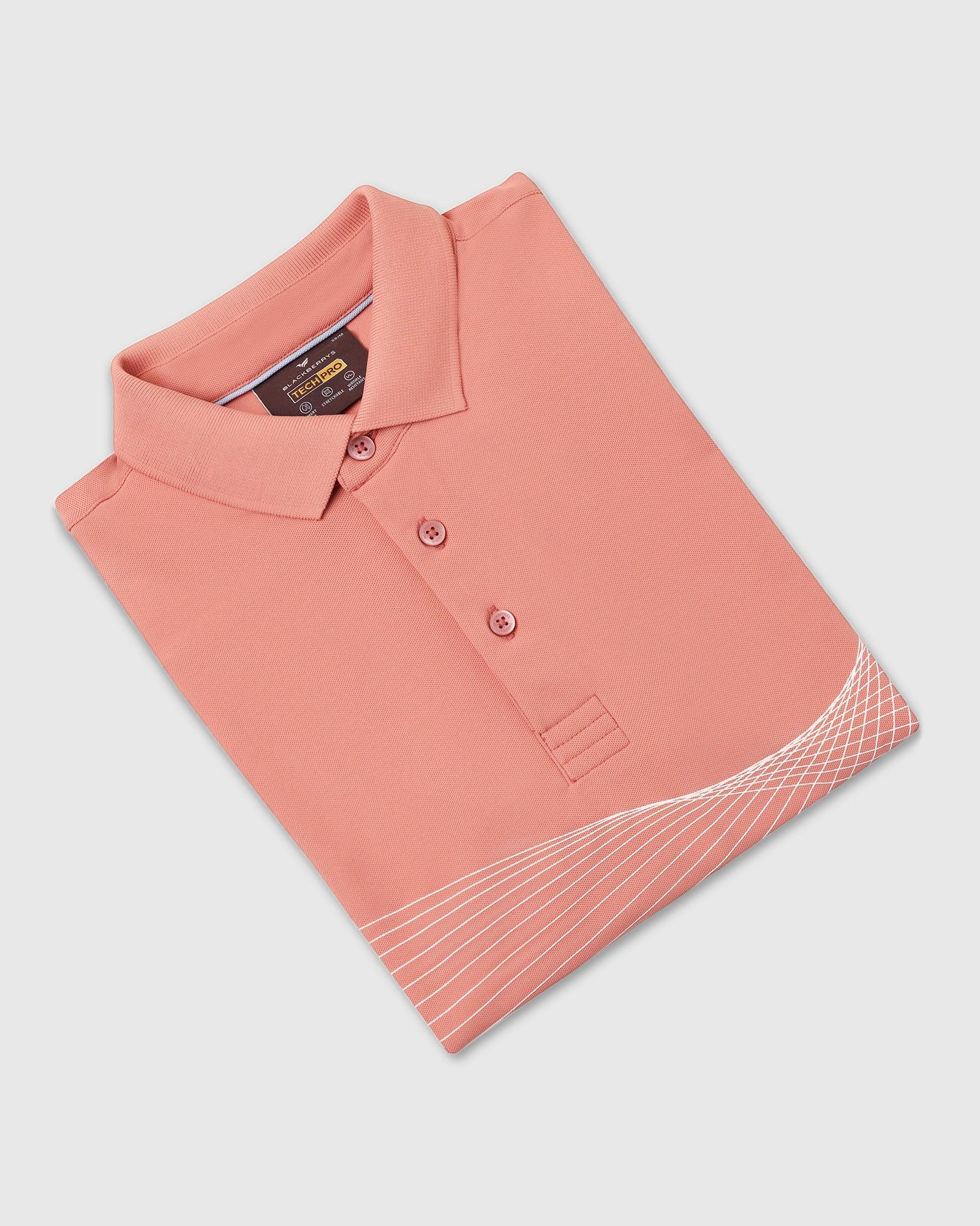 TechPro Polo Pink Printed T-Shirt - Frost