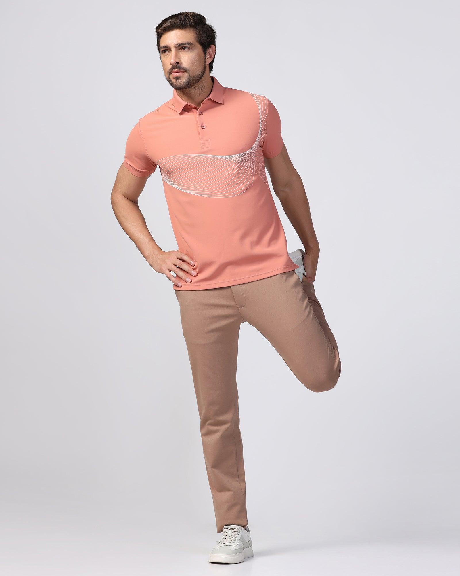 TechPro Polo Pink Printed T-Shirt - Frost