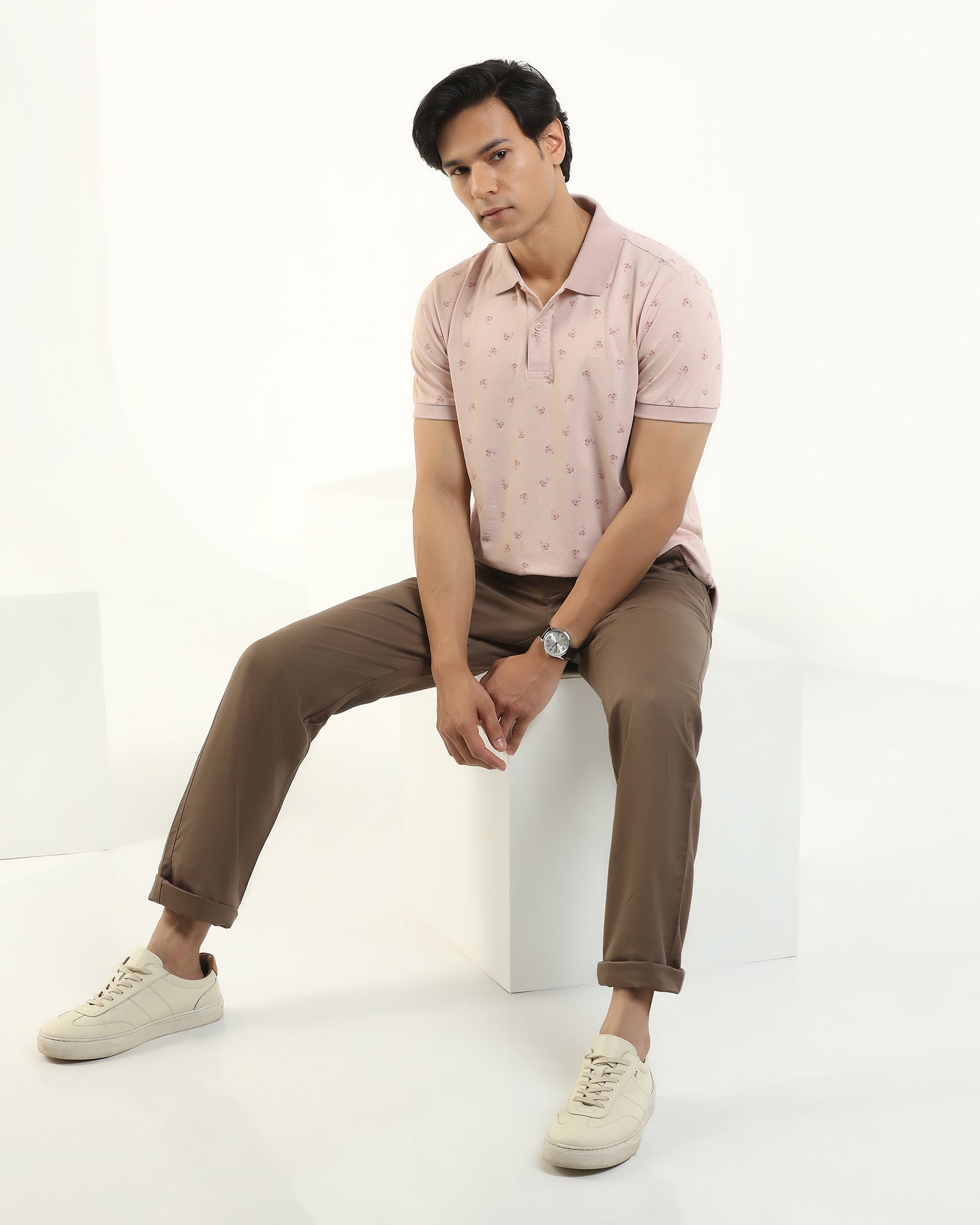 Polo Pink Printed T-Shirt - Sonic