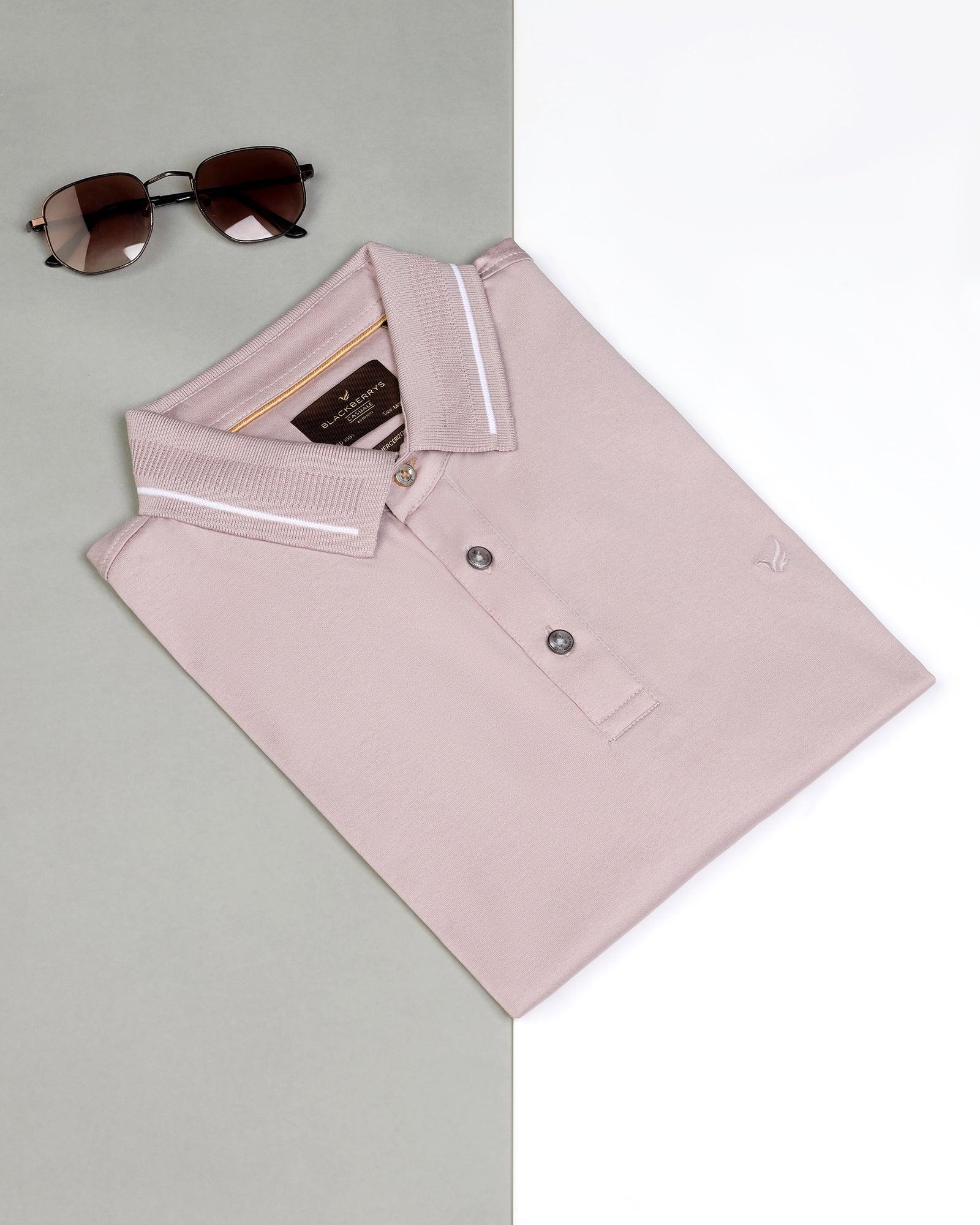 Polo Pink Solid T-Shirt - Peter - Blackberrys