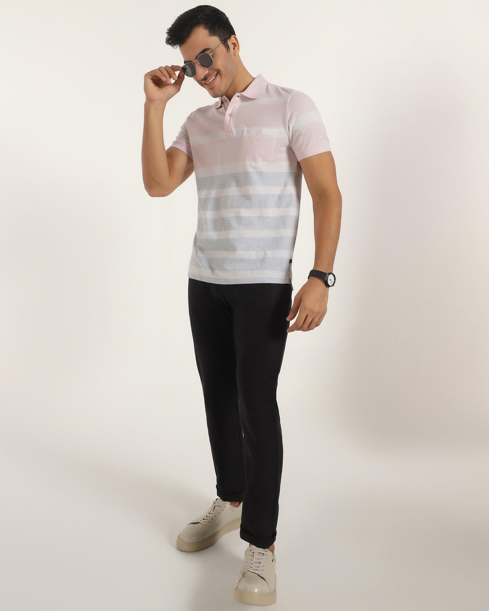 Polo Pink Stripe T-Shirt - Scorpius
