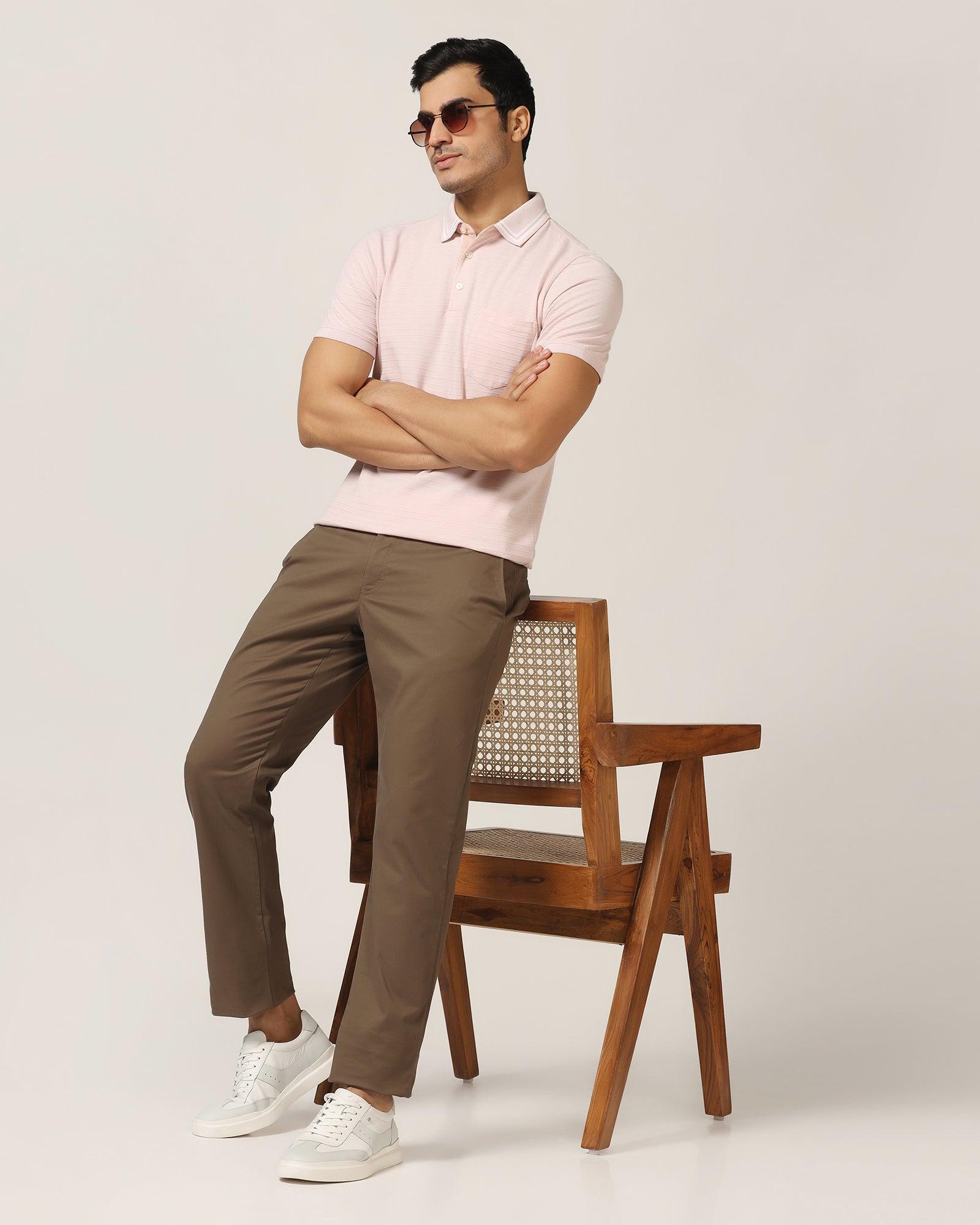 Polo Pink Textured T-Shirt - Darryl - Blackberrys