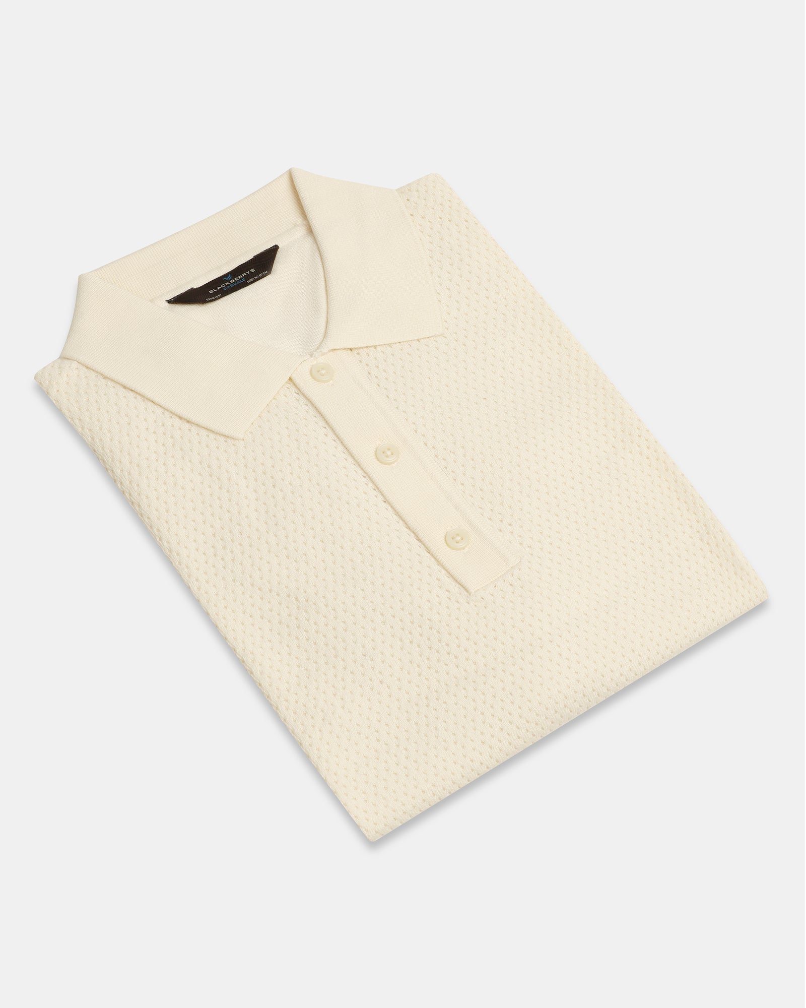 Polo Powder Yellow Textured T-Shirt - Mesh