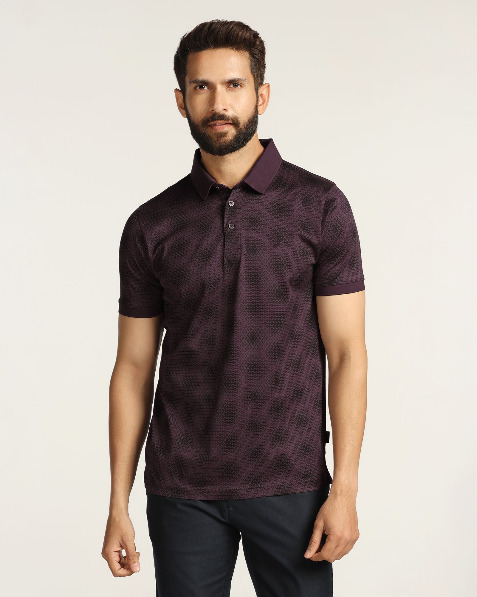 Polo Purple Printed T-Shirt - Hex