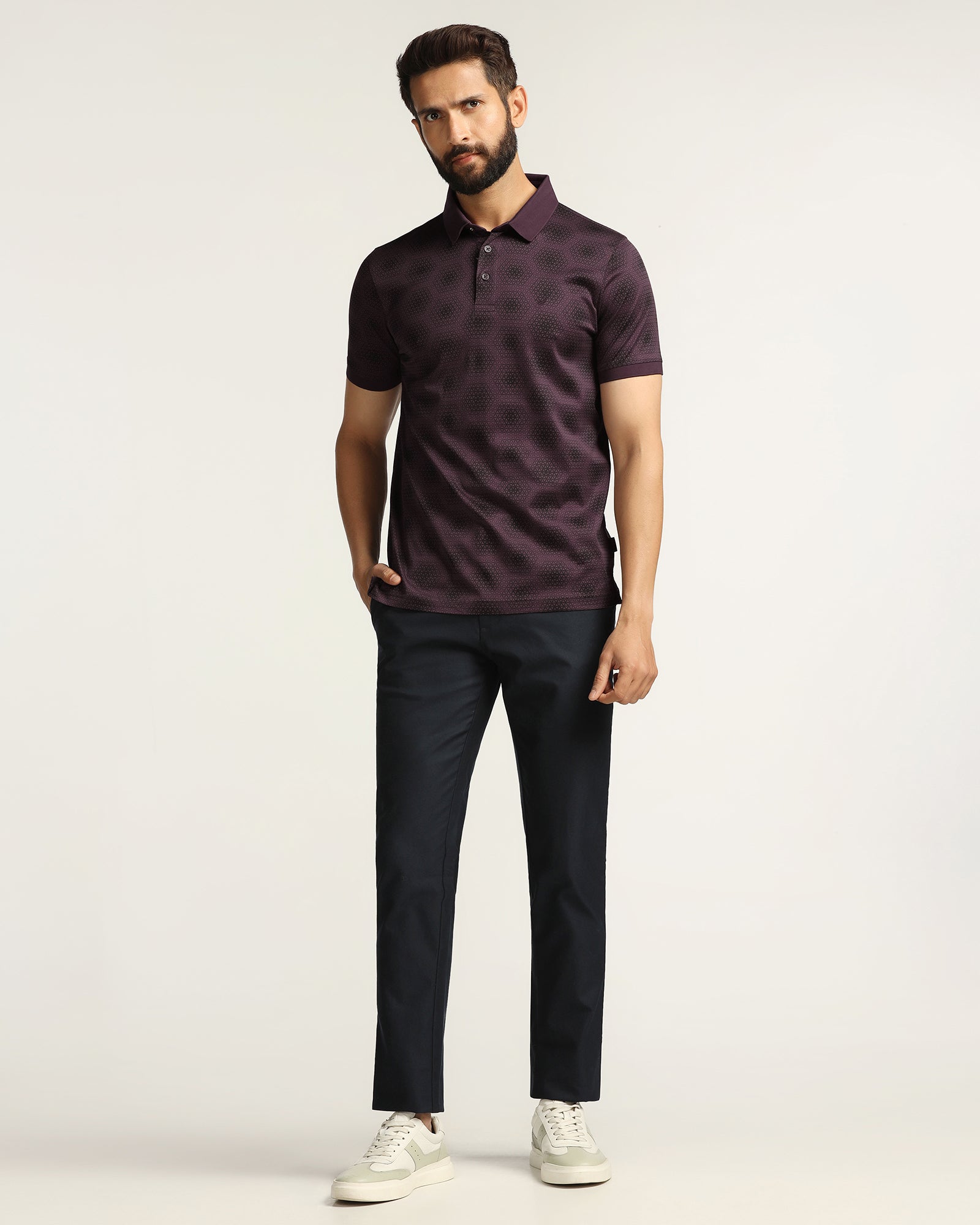 Polo Purple Printed T-Shirt - Hex