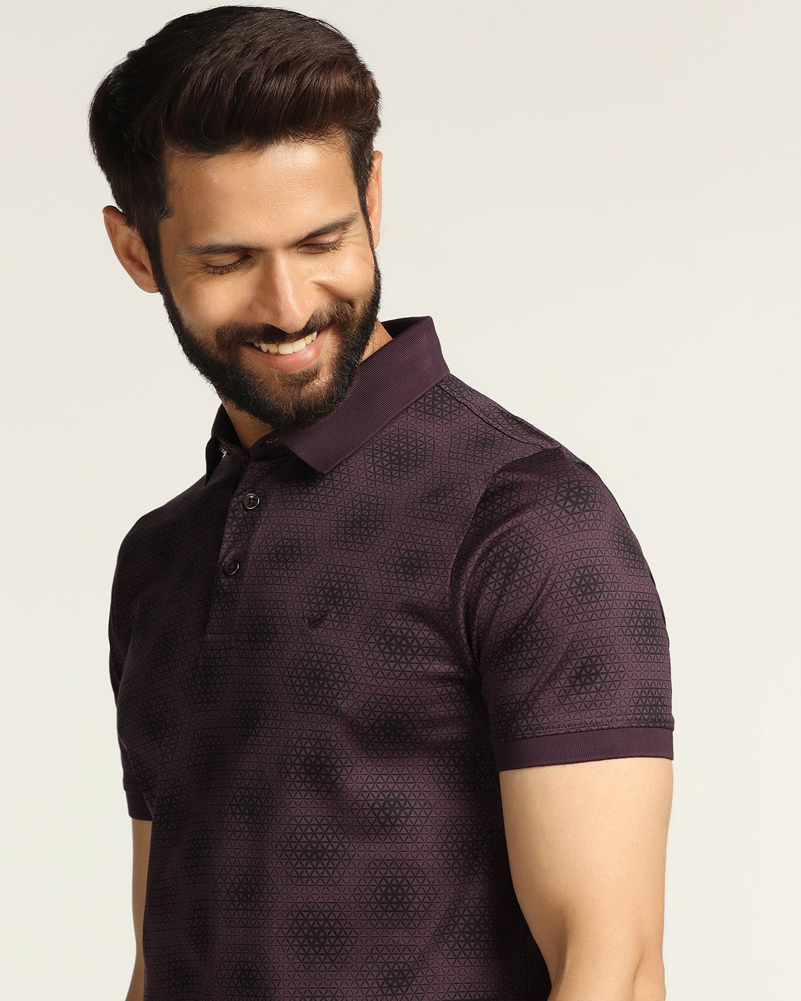 Polo Purple Printed T-Shirt - Hex