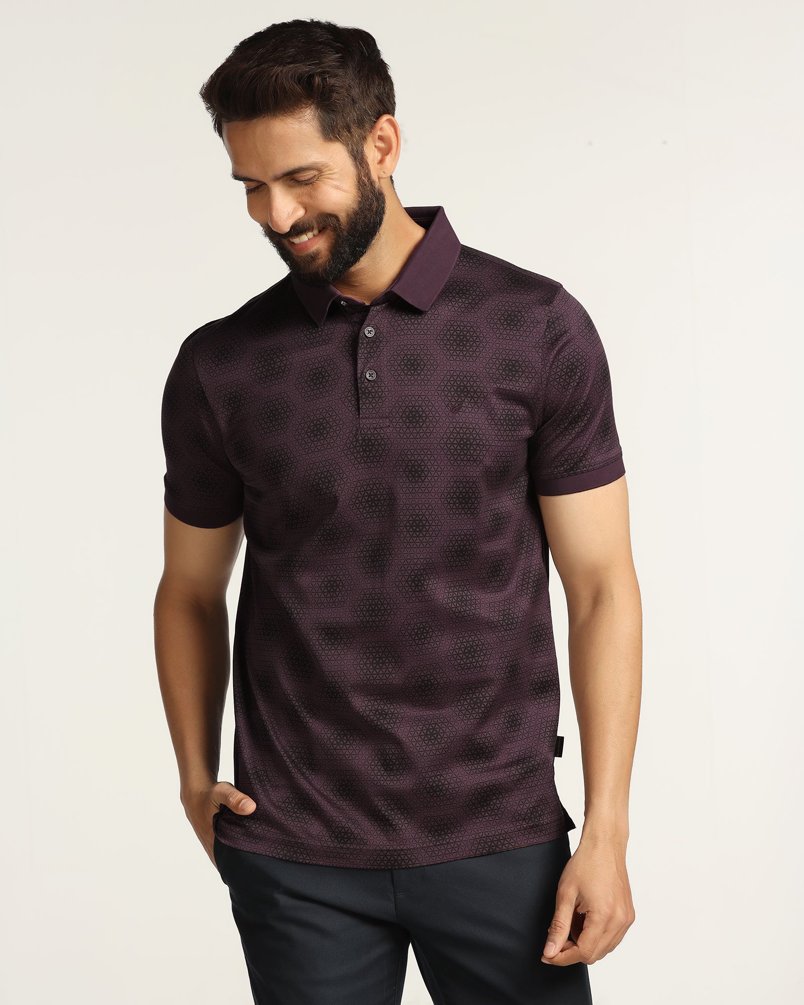 Polo Purple Printed T-Shirt - Hex