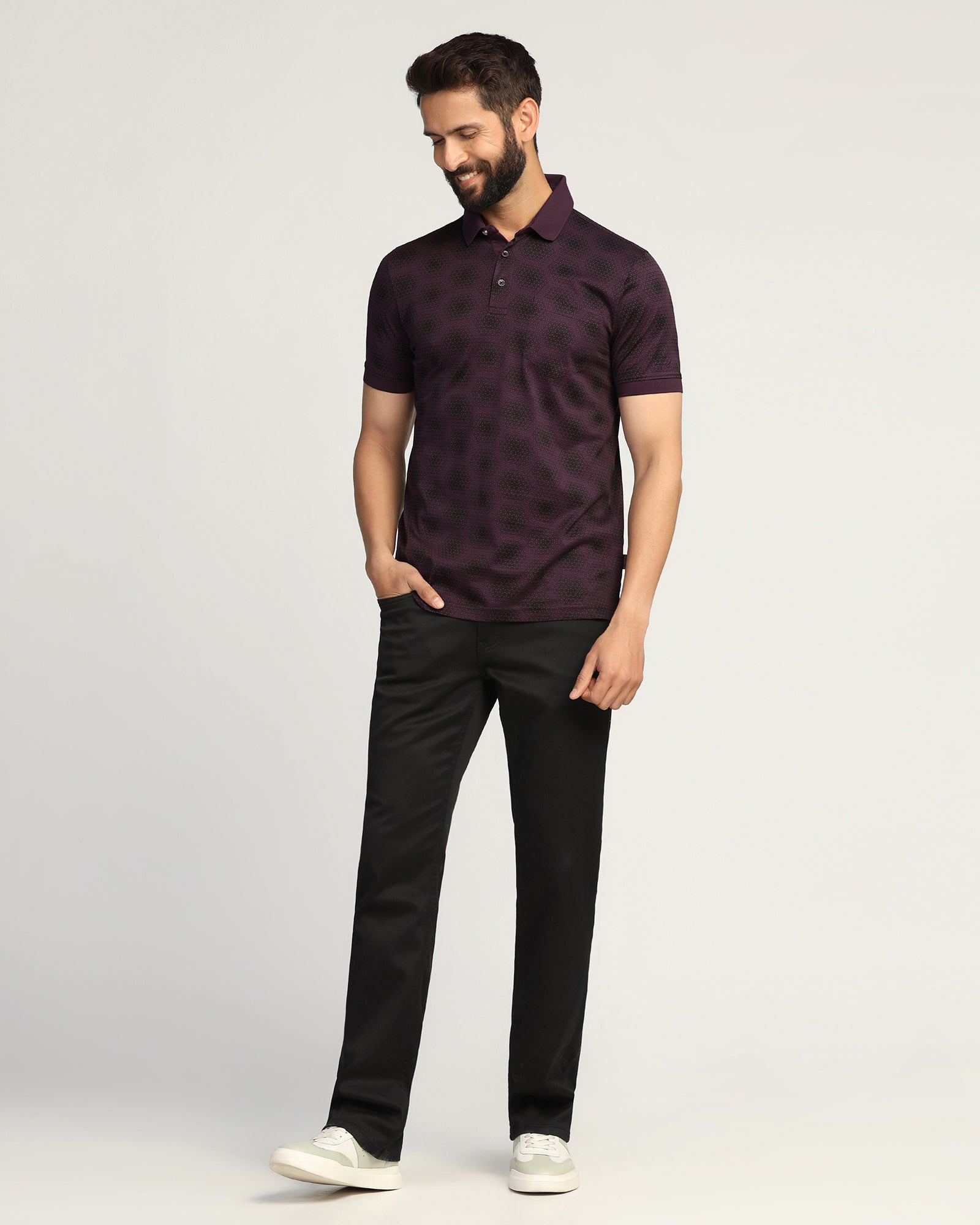 Polo Purple Printed T-Shirt - Hex