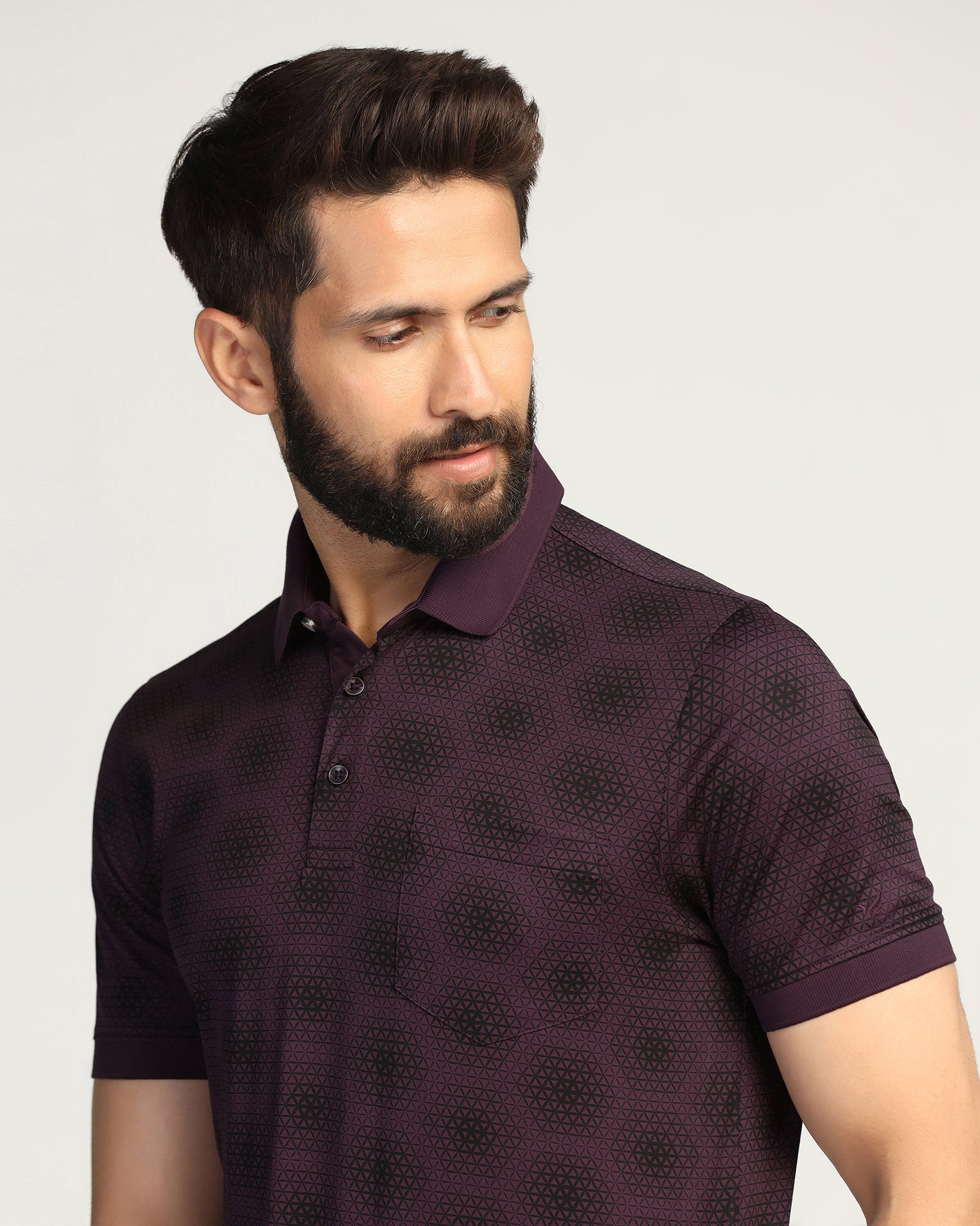 Polo Purple Printed T-Shirt - Hex
