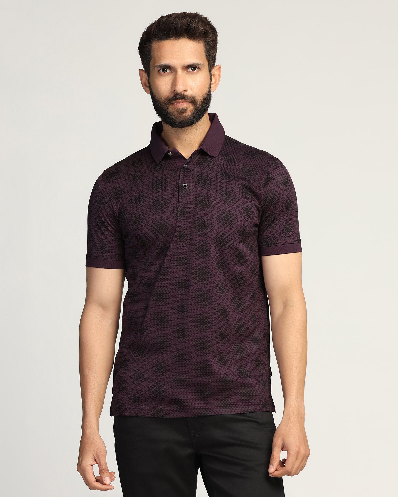Polo Purple Printed T-Shirt - Hex